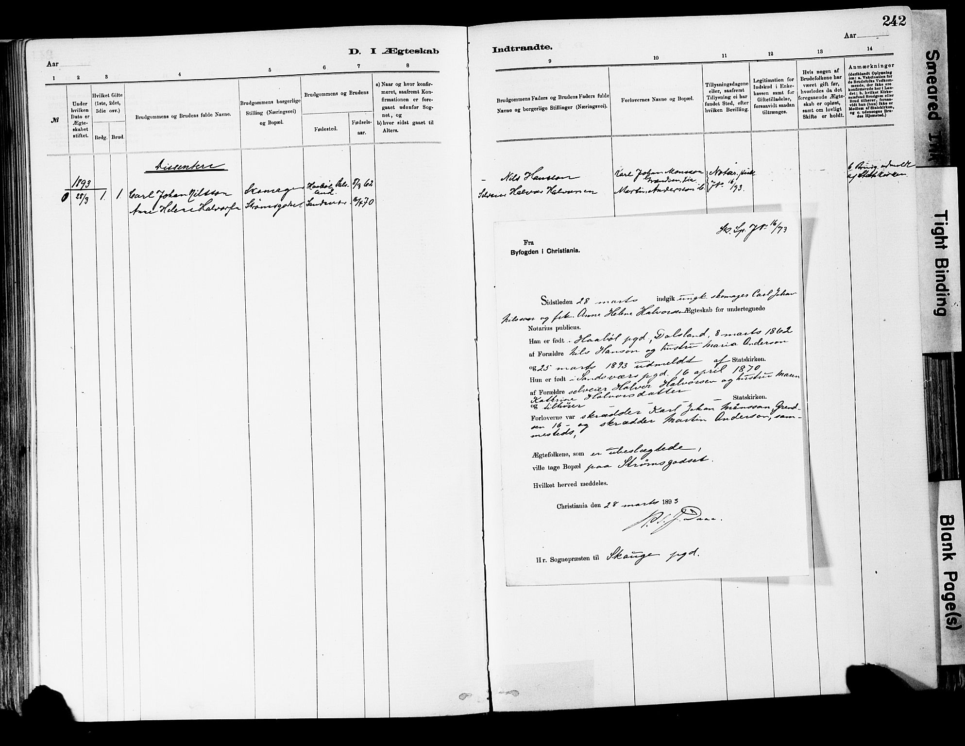 Strømsgodset kirkebøker, SAKO/A-324/F/Fa/L0001: Parish register (official) no. 1, 1885-1909, p. 242