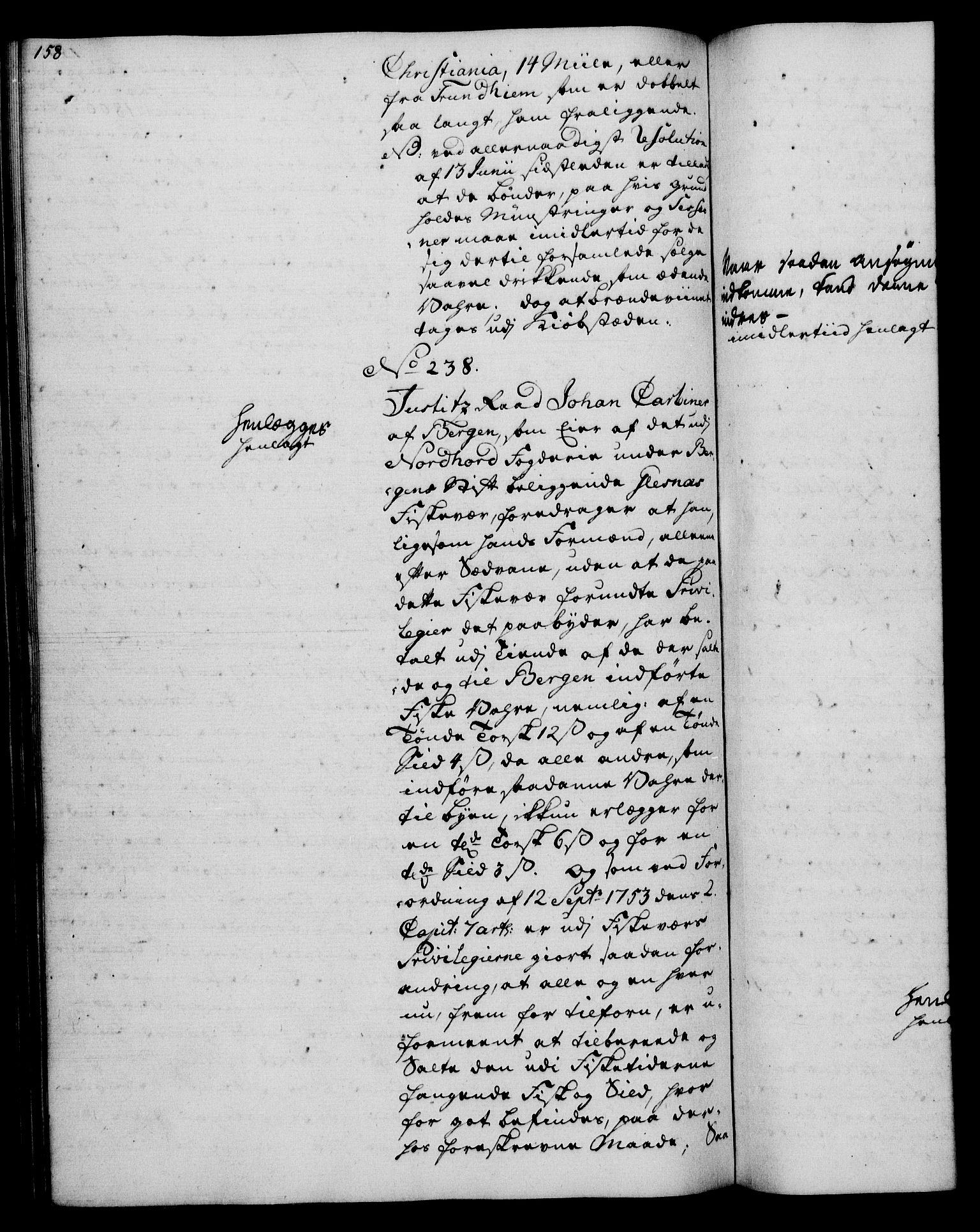 Rentekammeret, Kammerkanselliet, RA/EA-3111/G/Gh/Gha/L0034: Norsk ekstraktmemorialprotokoll (merket RK 53.79), 1756-1759, p. 158