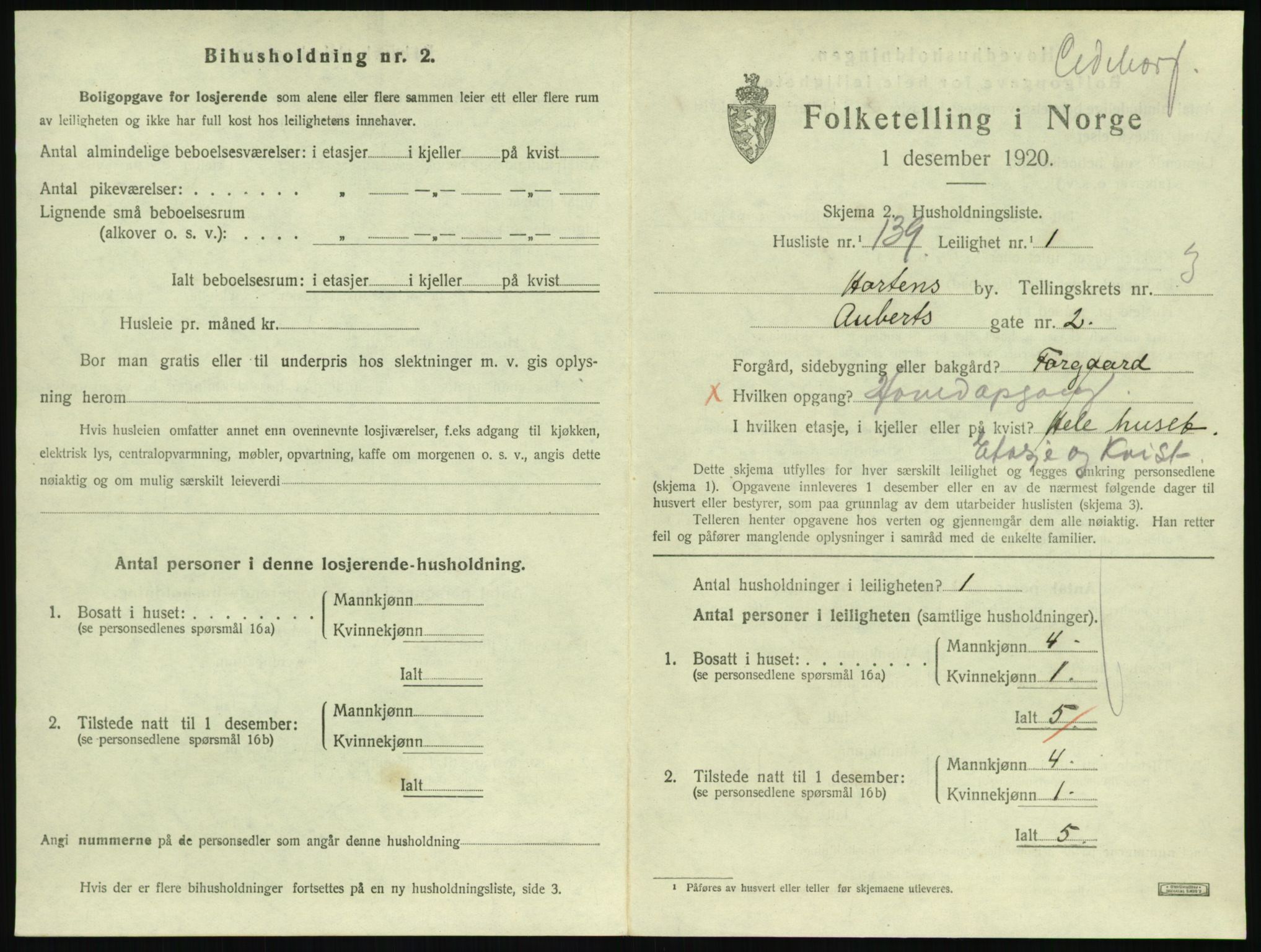 SAKO, 1920 census for Horten, 1920, p. 4589