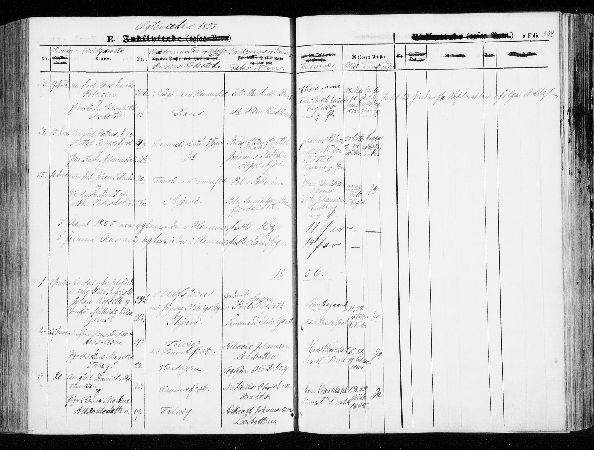 Hammerfest sokneprestkontor, SATØ/S-1347/H/Ha/L0004.kirke: Parish register (official) no. 4, 1843-1856, p. 342