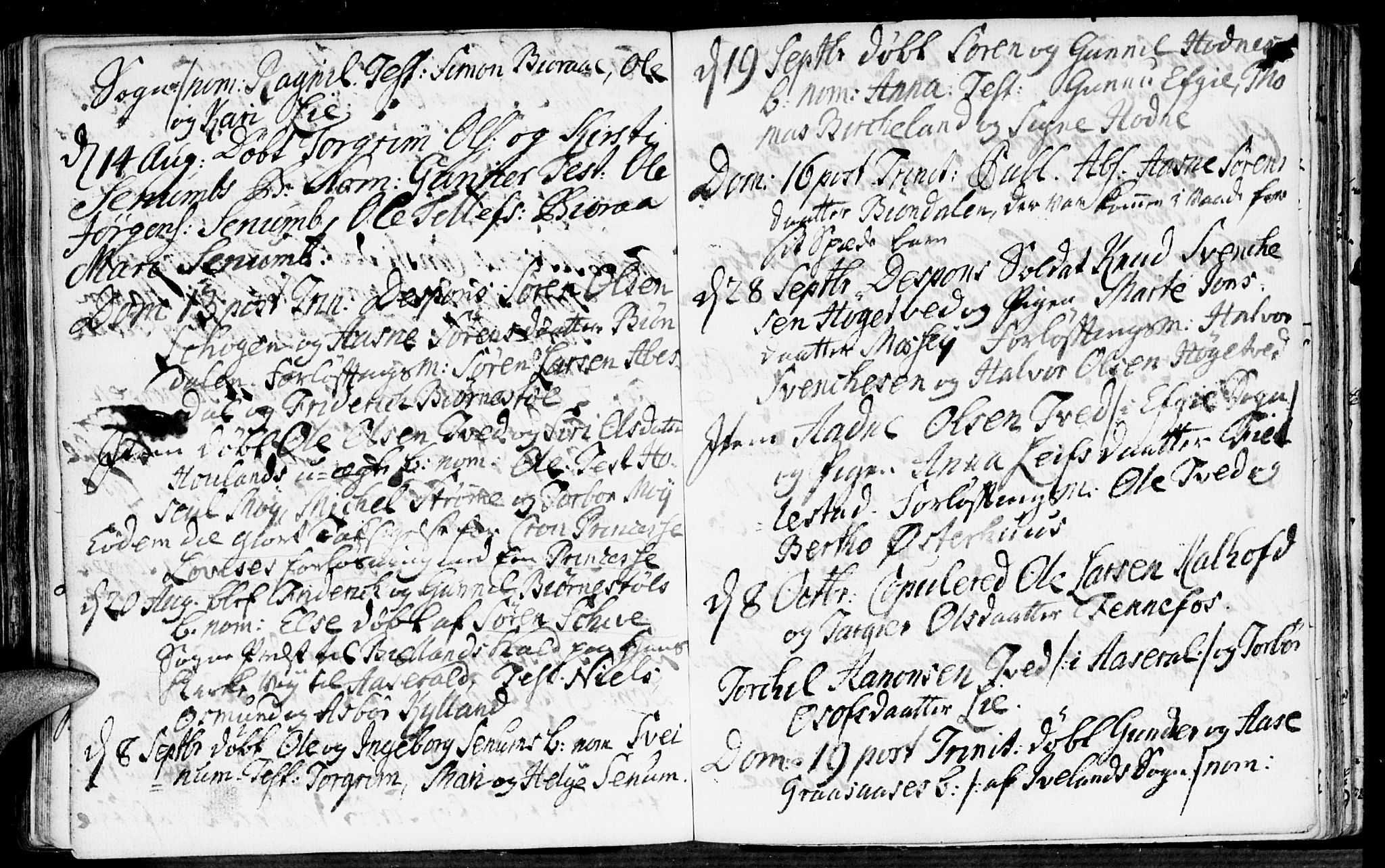 Evje sokneprestkontor, AV/SAK-1111-0008/F/Fa/Fab/L0001: Parish register (official) no. A 1, 1704-1764, p. 186-187