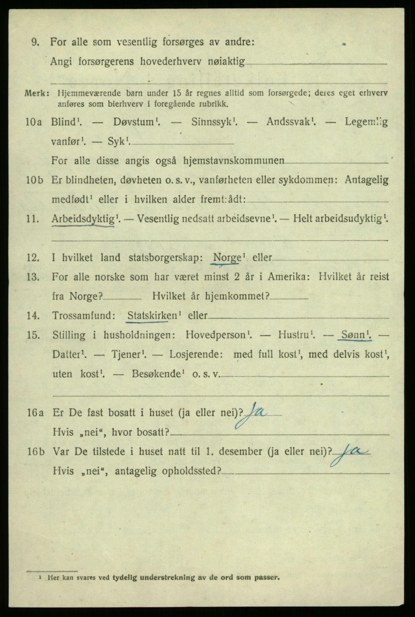 SAB, 1920 census for Sogndal, 1920, p. 3710