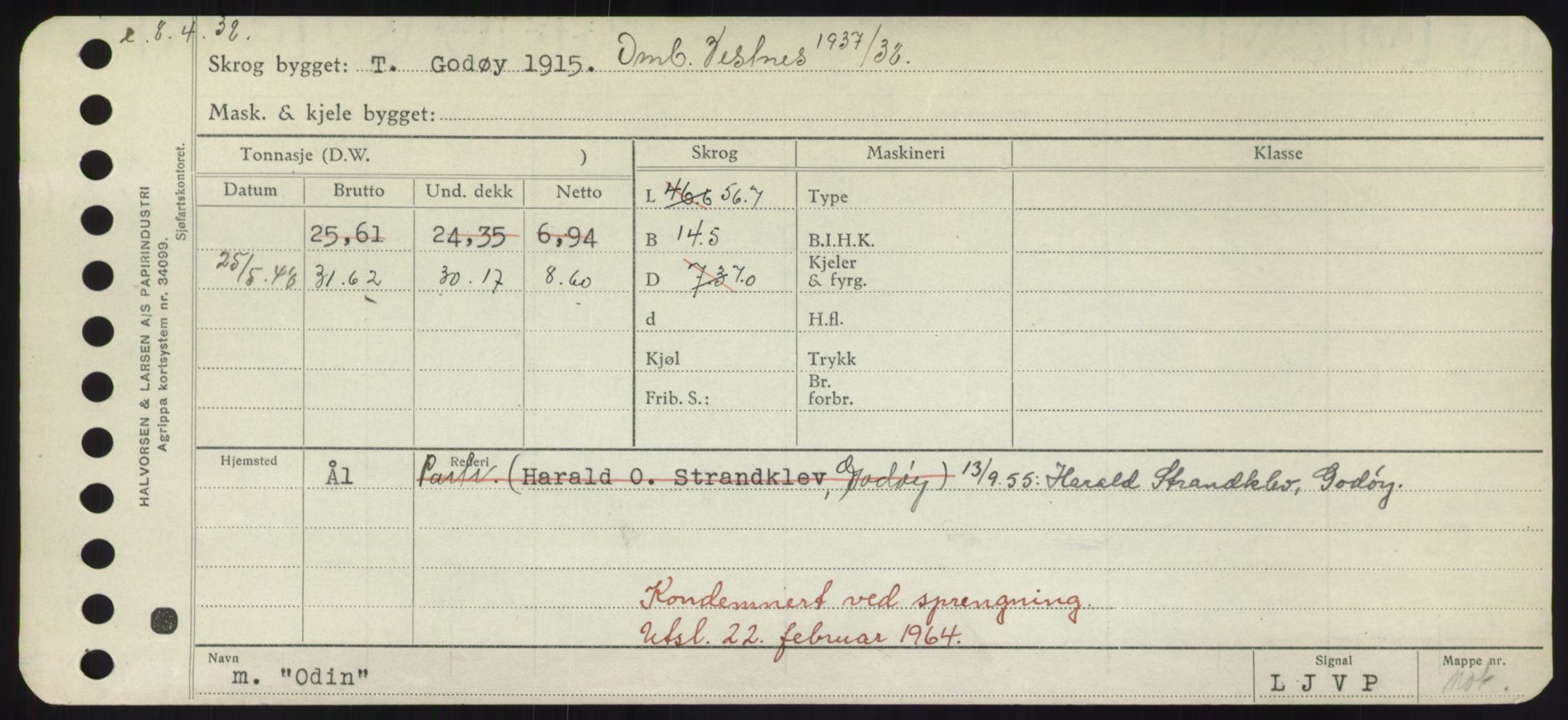 Sjøfartsdirektoratet med forløpere, Skipsmålingen, RA/S-1627/H/Hd/L0028: Fartøy, O, p. 141