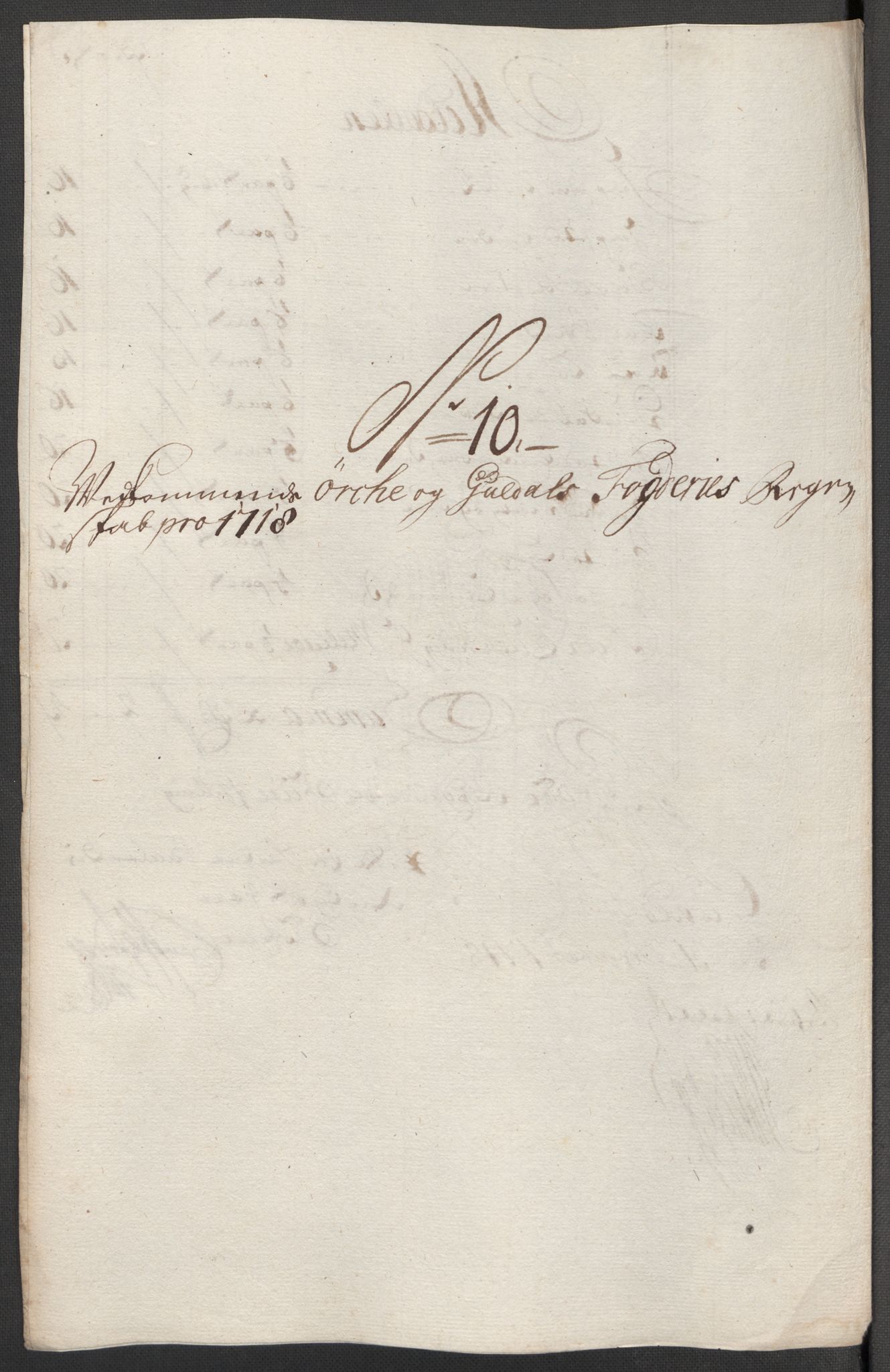 Rentekammeret inntil 1814, Reviderte regnskaper, Fogderegnskap, RA/EA-4092/R60/L3971: Fogderegnskap Orkdal og Gauldal, 1718, p. 137