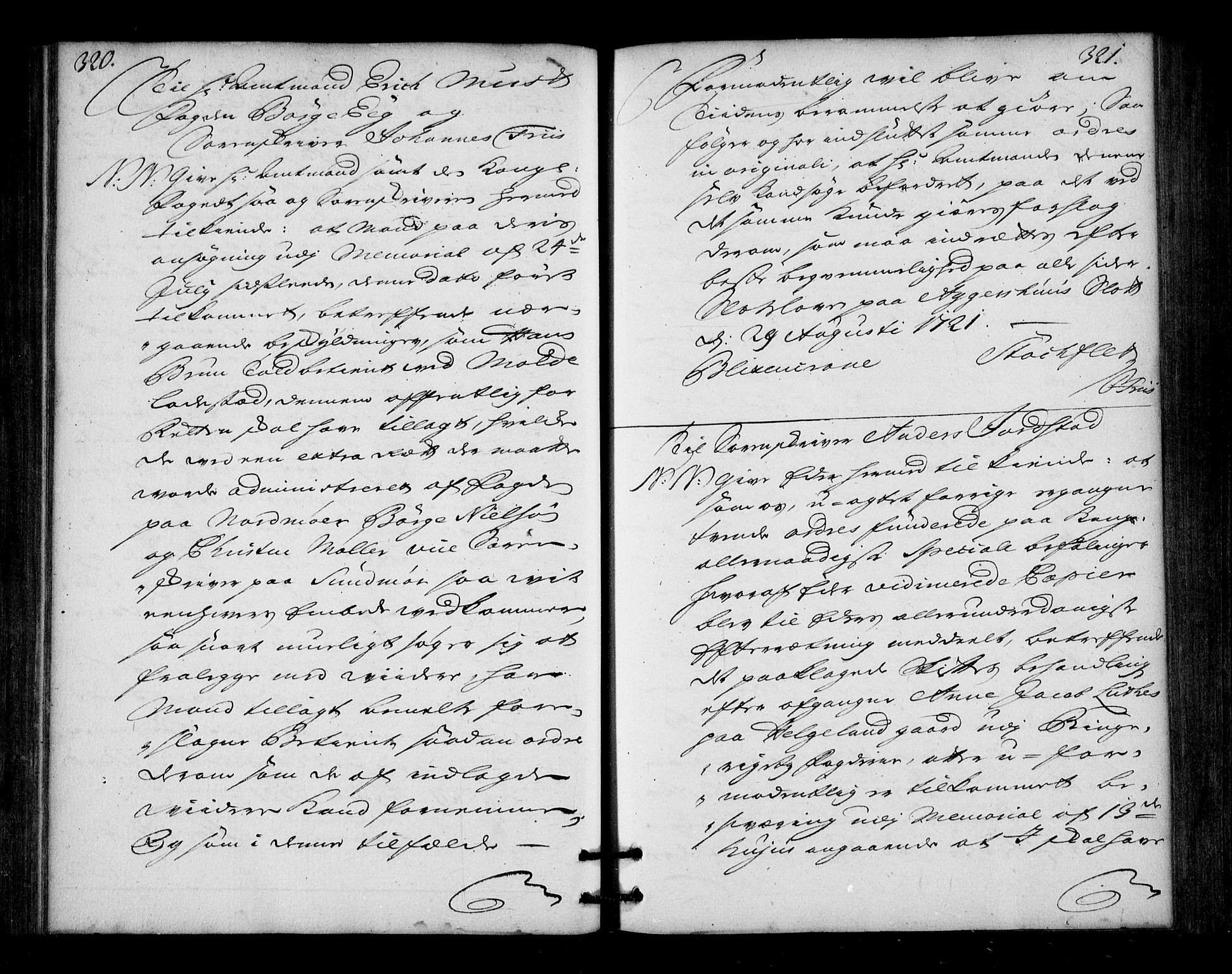Stattholderembetet 1572-1771, AV/RA-EA-2870/Bd/L0013: Ordreprotokoll, 1720-1722, p. 320-321