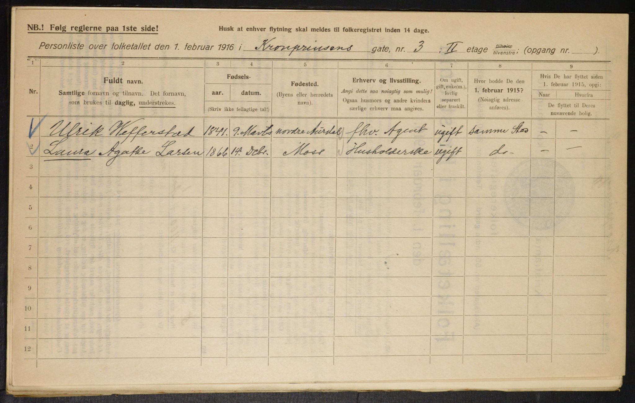 OBA, Municipal Census 1916 for Kristiania, 1916, p. 55713