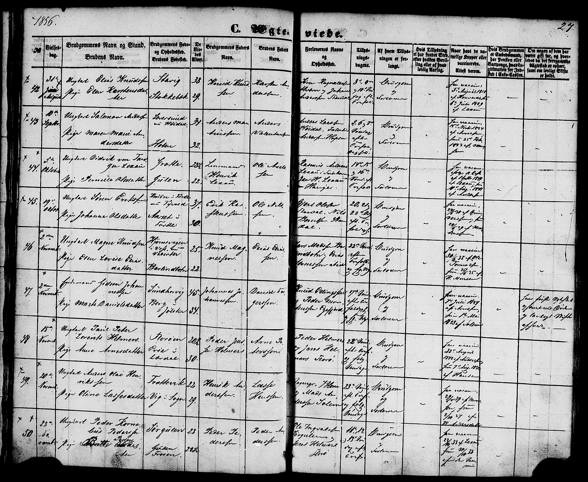 Kinn sokneprestembete, AV/SAB-A-80801/H/Haa/Haaa/L0010: Parish register (official) no. A 10, 1852-1869, p. 27