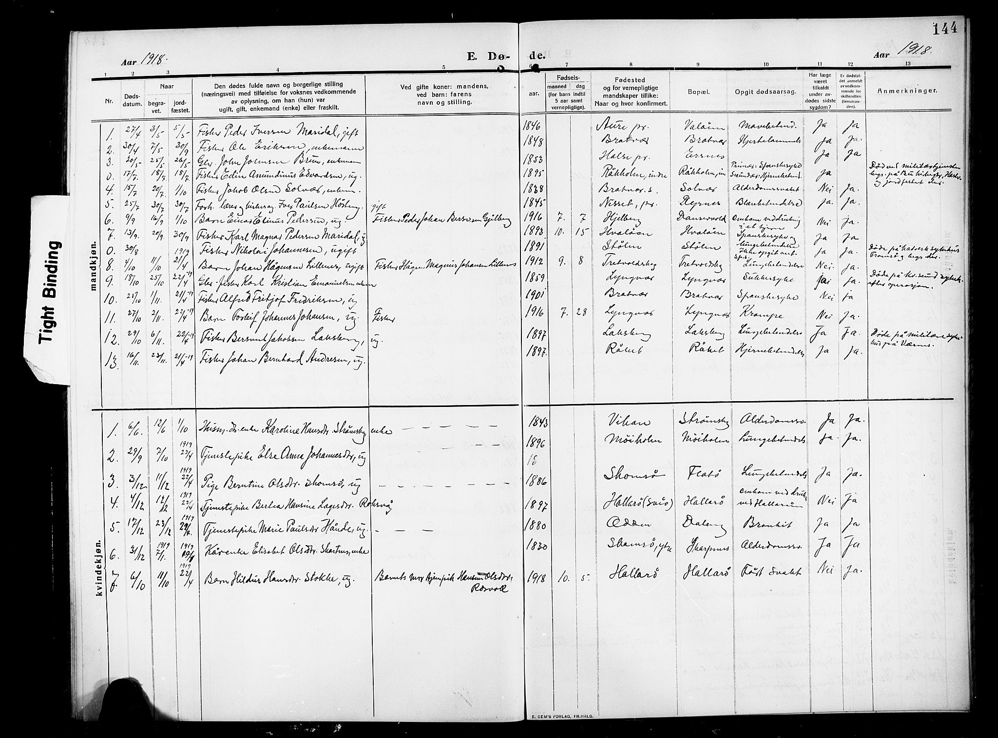 Ministerialprotokoller, klokkerbøker og fødselsregistre - Møre og Romsdal, SAT/A-1454/582/L0949: Parish register (copy) no. 582C01, 1909-1925, p. 144