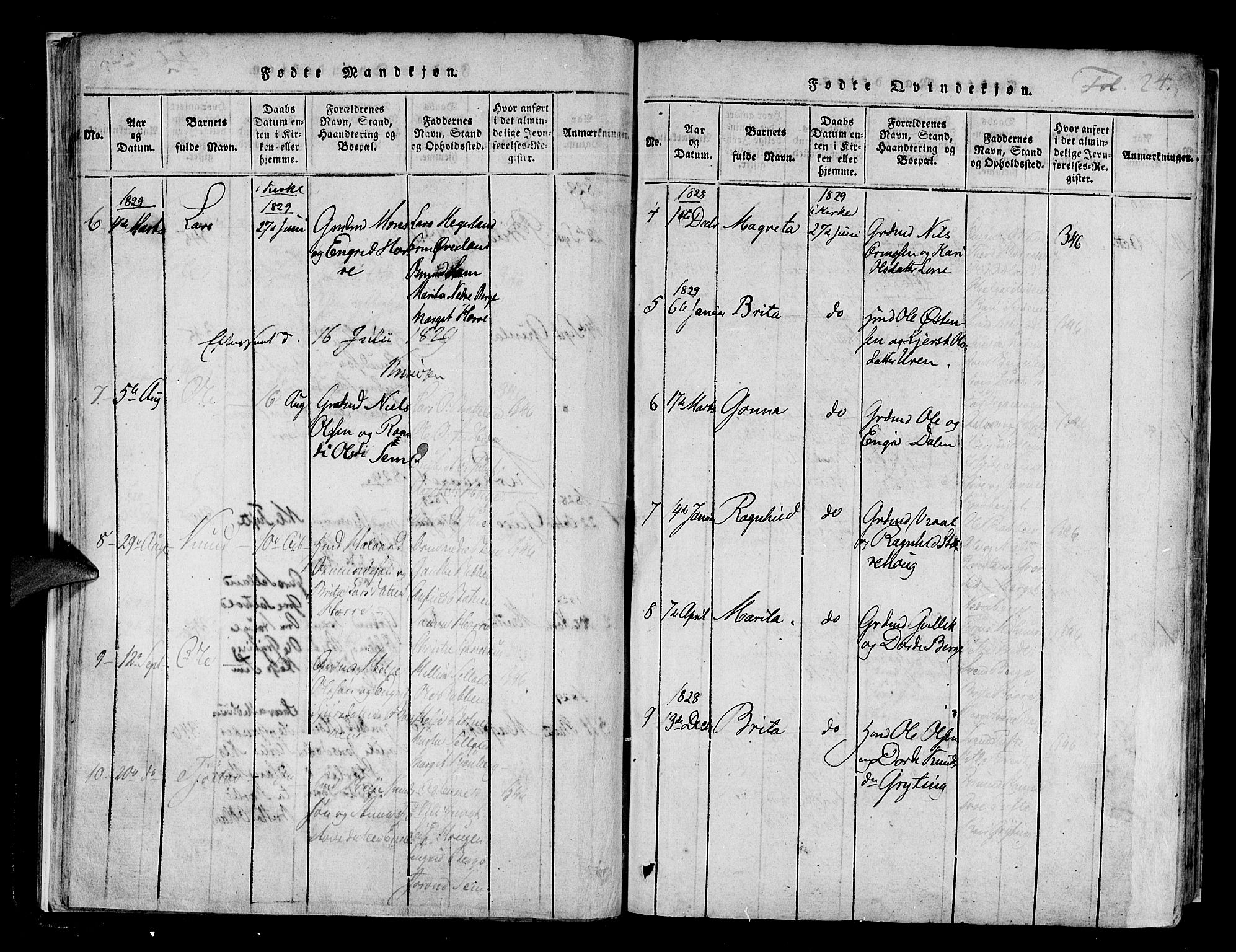 Røldal sokneprestembete, AV/SAB-A-100247: Parish register (official) no. A 2, 1817-1856, p. 24