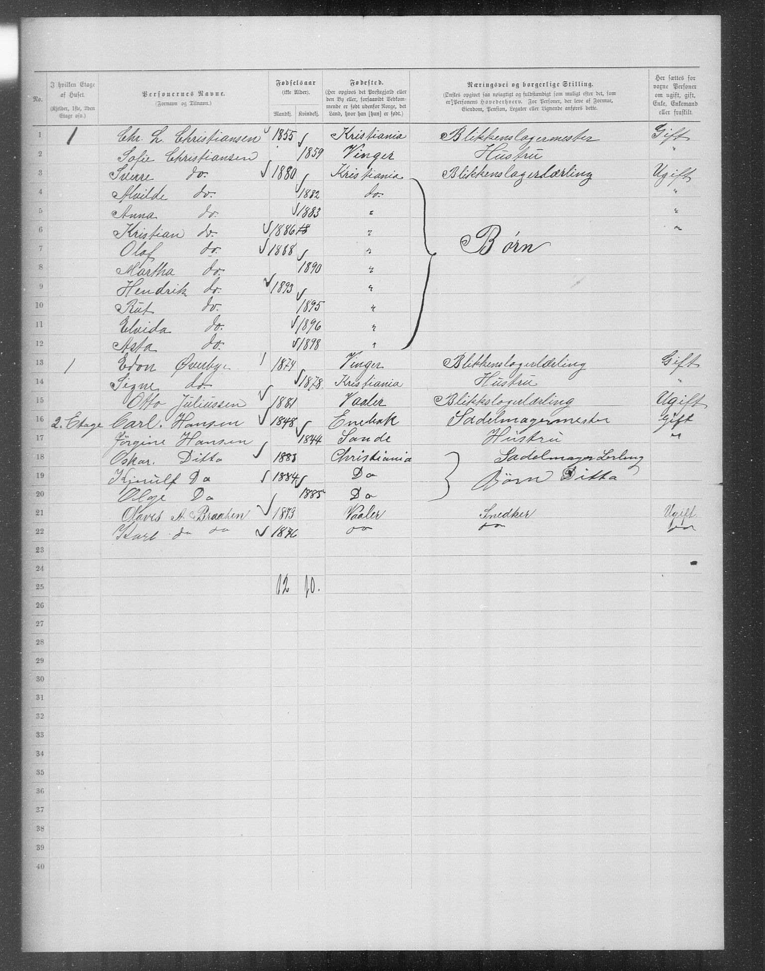 OBA, Municipal Census 1899 for Kristiania, 1899, p. 14158