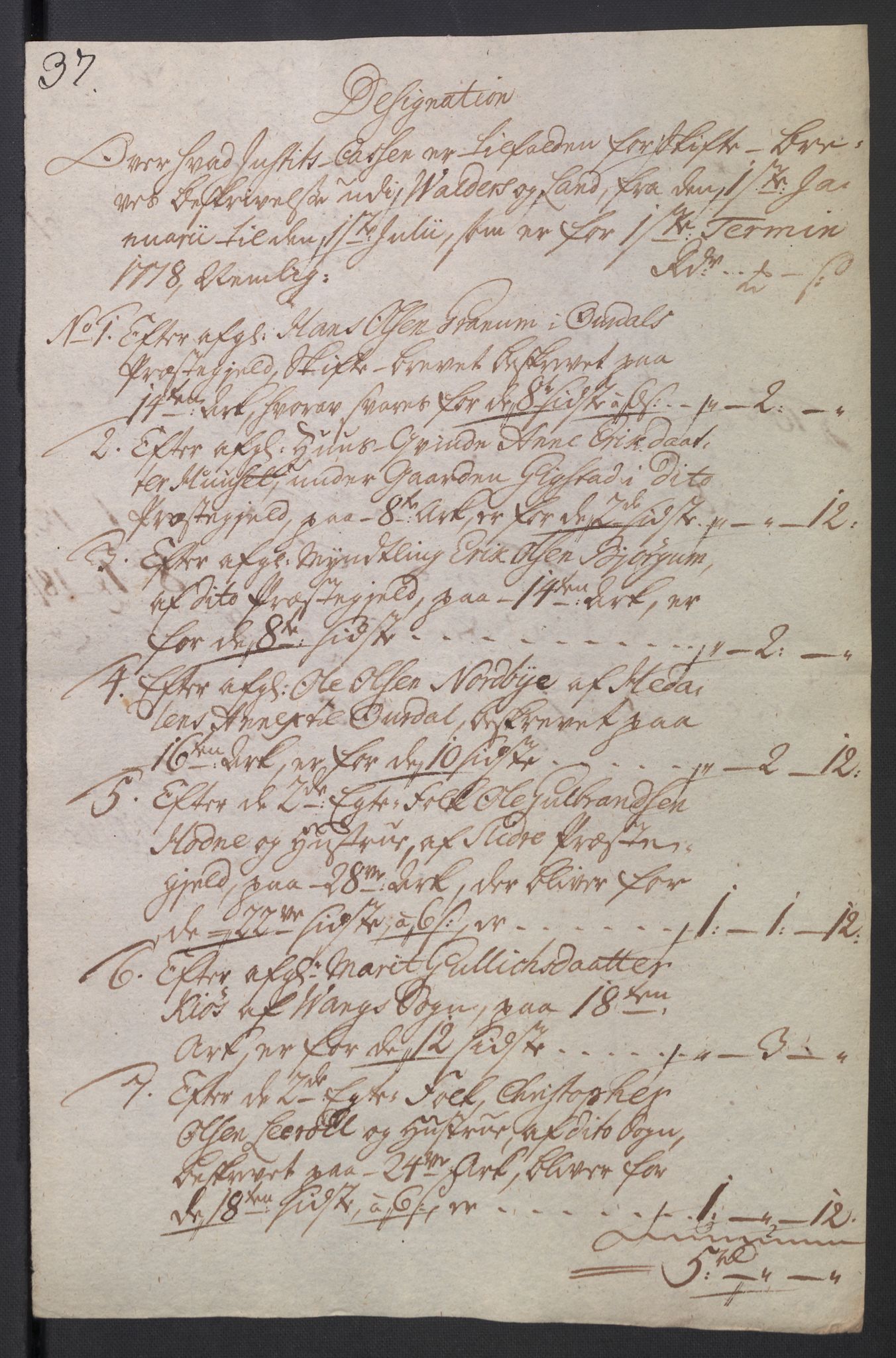 Rentekammeret inntil 1814, Reviderte regnskaper, Mindre regnskaper, AV/RA-EA-4068/Rb/L0014: Opplands amt, 1771-1779, p. 16