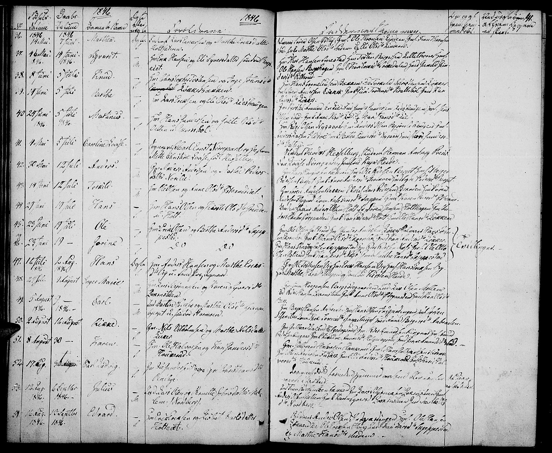 Nord-Odal prestekontor, AV/SAH-PREST-032/H/Ha/Haa/L0002: Parish register (official) no. 2, 1839-1850, p. 41