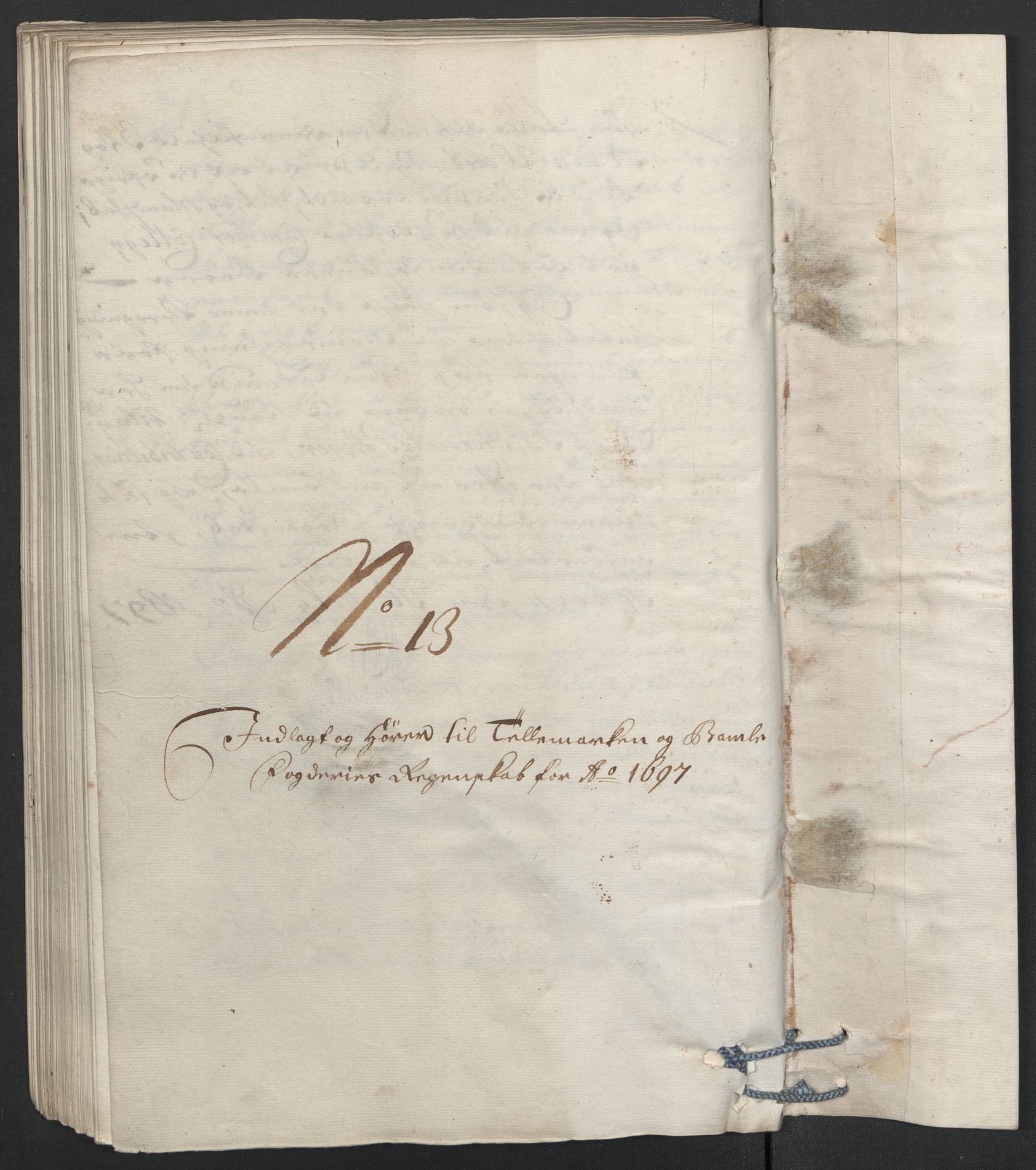 Rentekammeret inntil 1814, Reviderte regnskaper, Fogderegnskap, AV/RA-EA-4092/R36/L2097: Fogderegnskap Øvre og Nedre Telemark og Bamble, 1697, p. 147