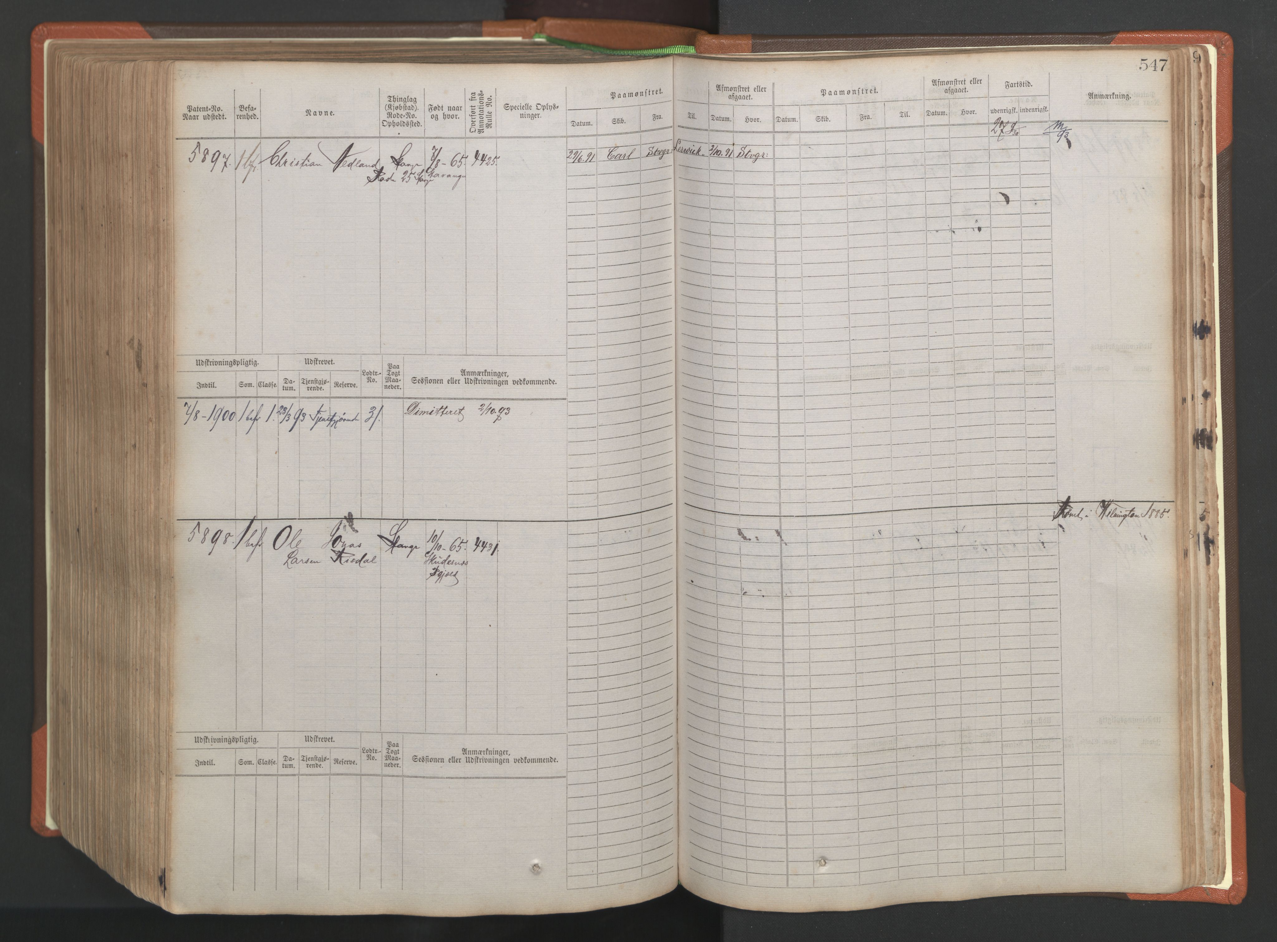 Stavanger sjømannskontor, AV/SAST-A-102006/F/Fb/Fbb/L0009: Sjøfartshovedrulle, patentnr. 4805-6006, 1879-1887, p. 553