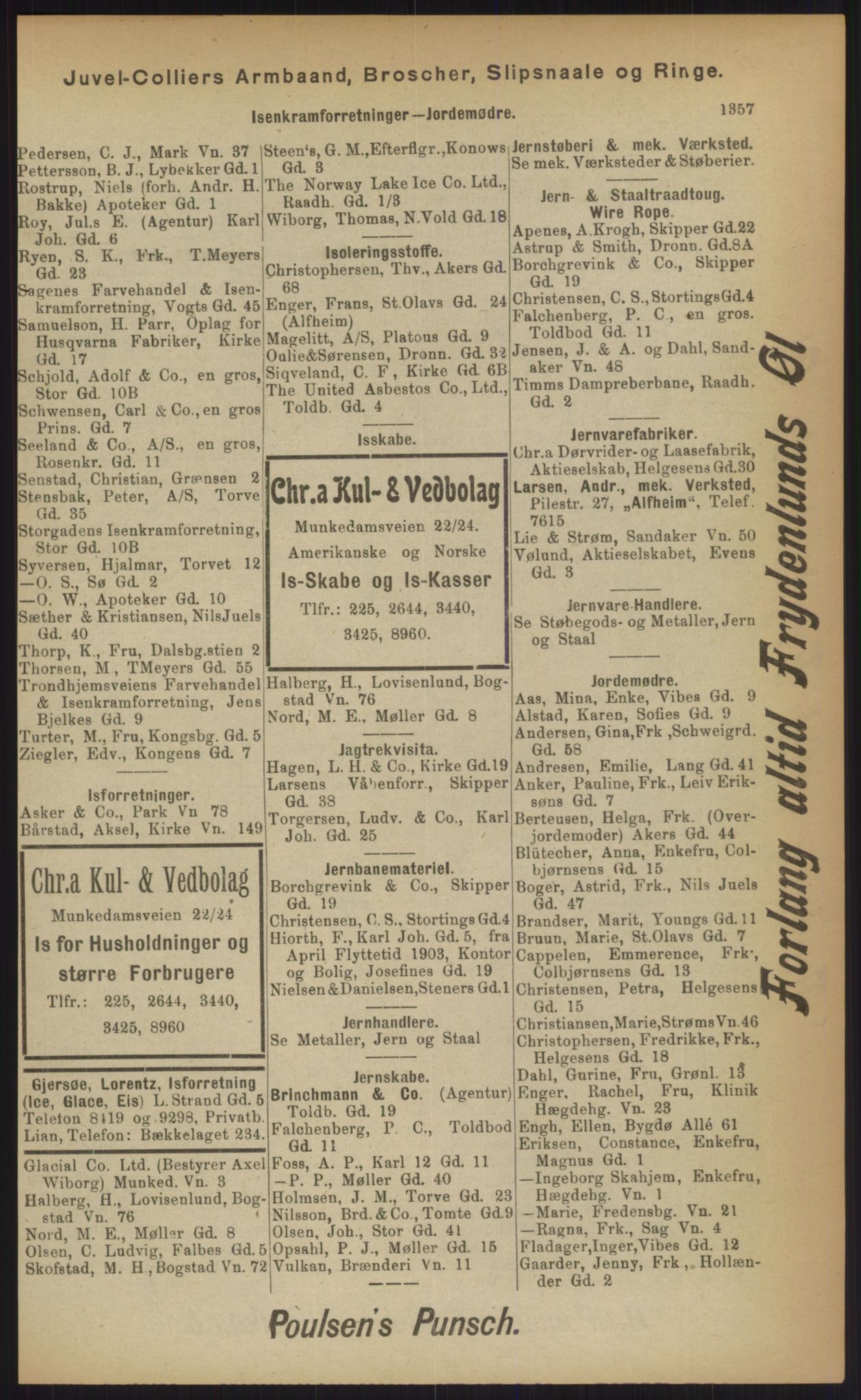 Kristiania/Oslo adressebok, PUBL/-, 1903, p. 1357
