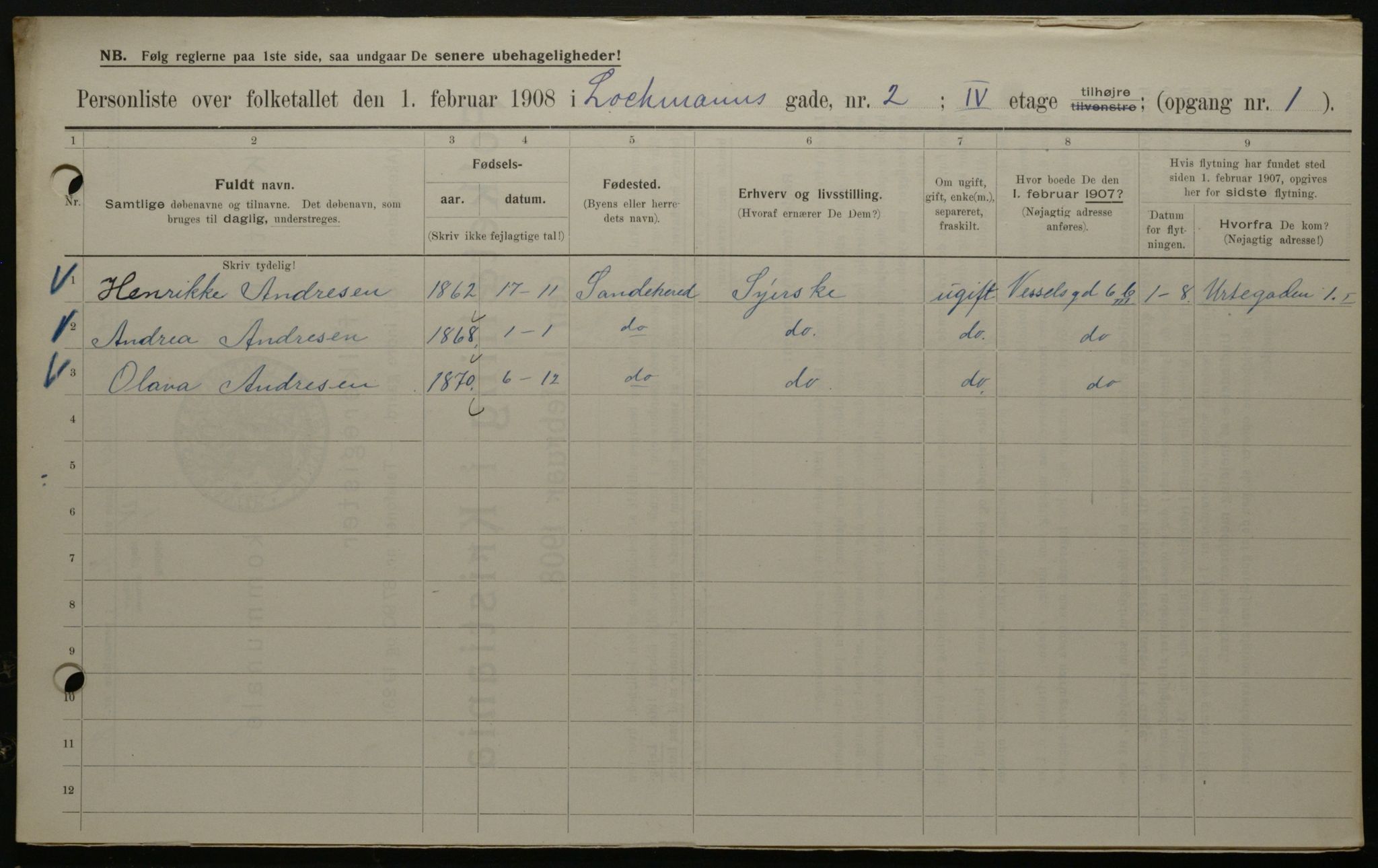 OBA, Municipal Census 1908 for Kristiania, 1908, p. 73468