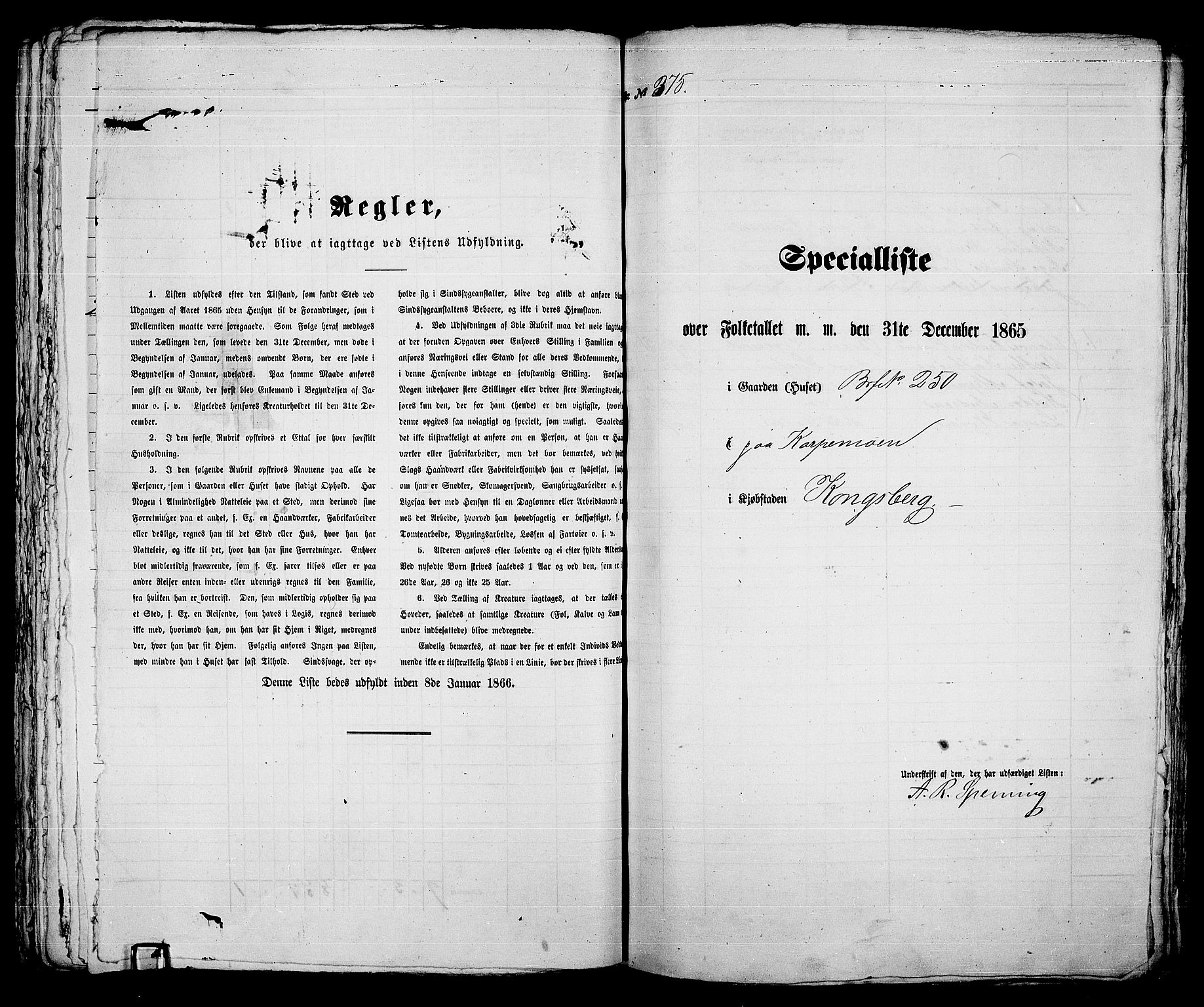 RA, 1865 census for Kongsberg/Kongsberg, 1865, p. 767