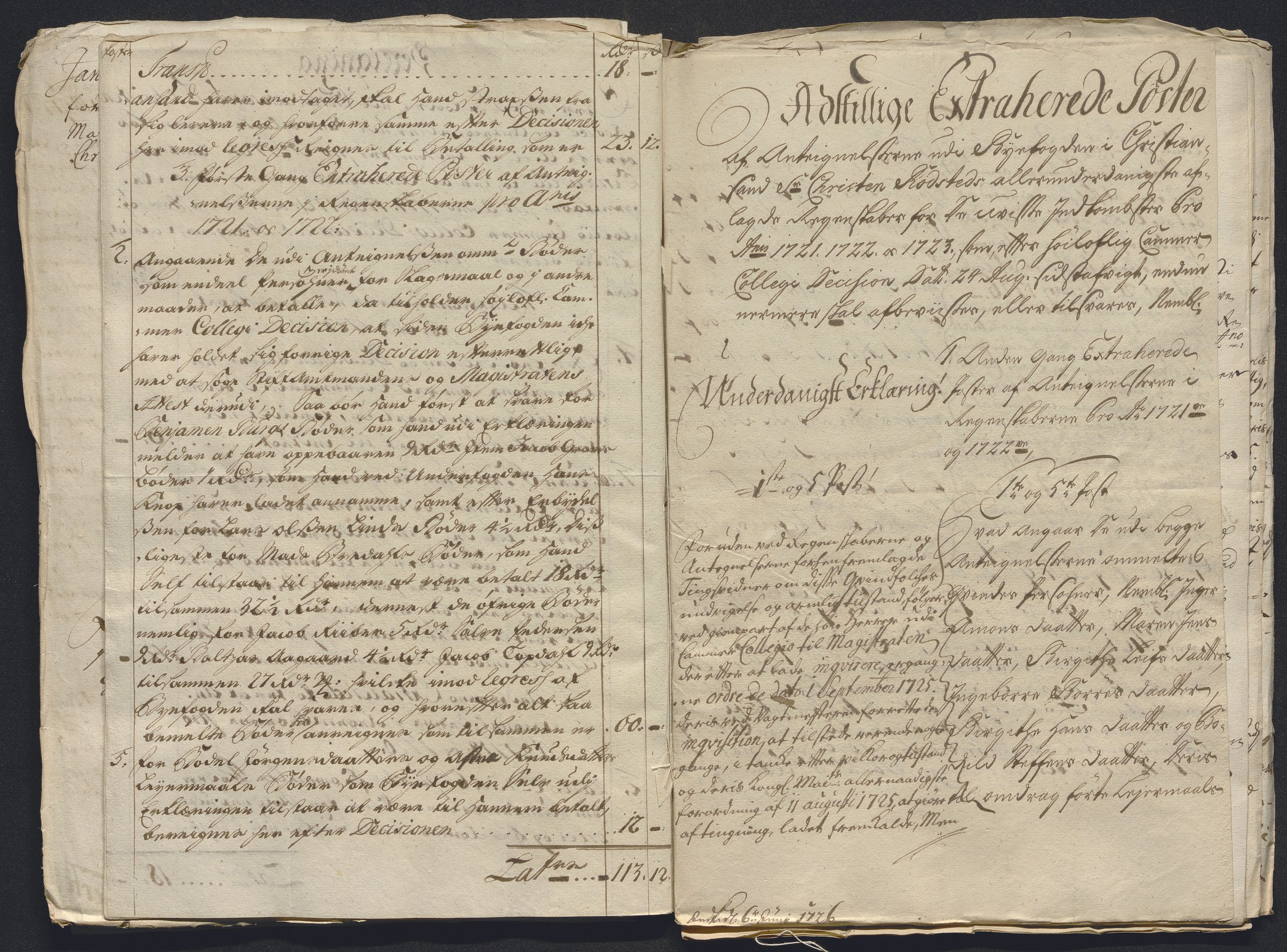 Rentekammeret inntil 1814, Reviderte regnskaper, Byregnskaper, AV/RA-EA-4066/R/Rm/L0286: [M19] Sikt og sakefall, 1719-1727, p. 284