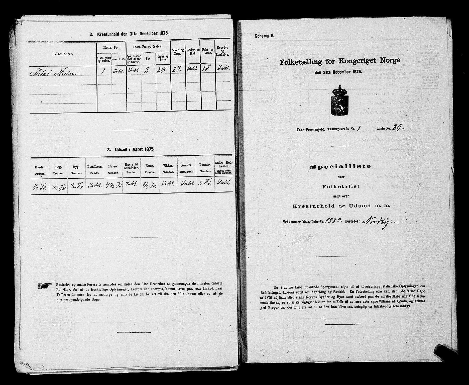 RA, 1875 census for 0130P Tune, 1875, p. 213