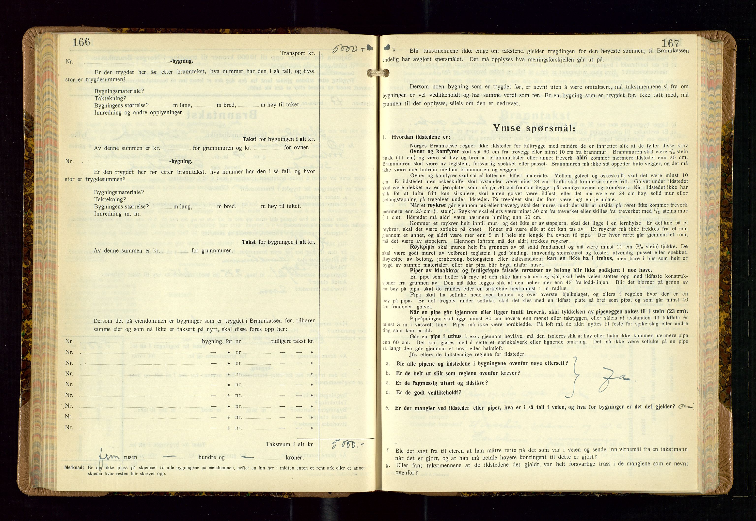 Strand og Forsand lensmannskontor, AV/SAST-A-100451/Gob/L0002: Branntakstprotokoll, 1942-1953, p. 166-167