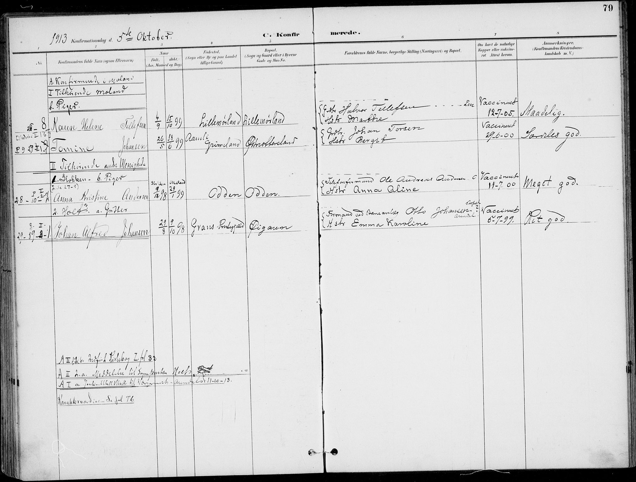 Austre Moland sokneprestkontor, AV/SAK-1111-0001/F/Fa/Faa/L0011: Parish register (official) no. A 11, 1894-1915, p. 79