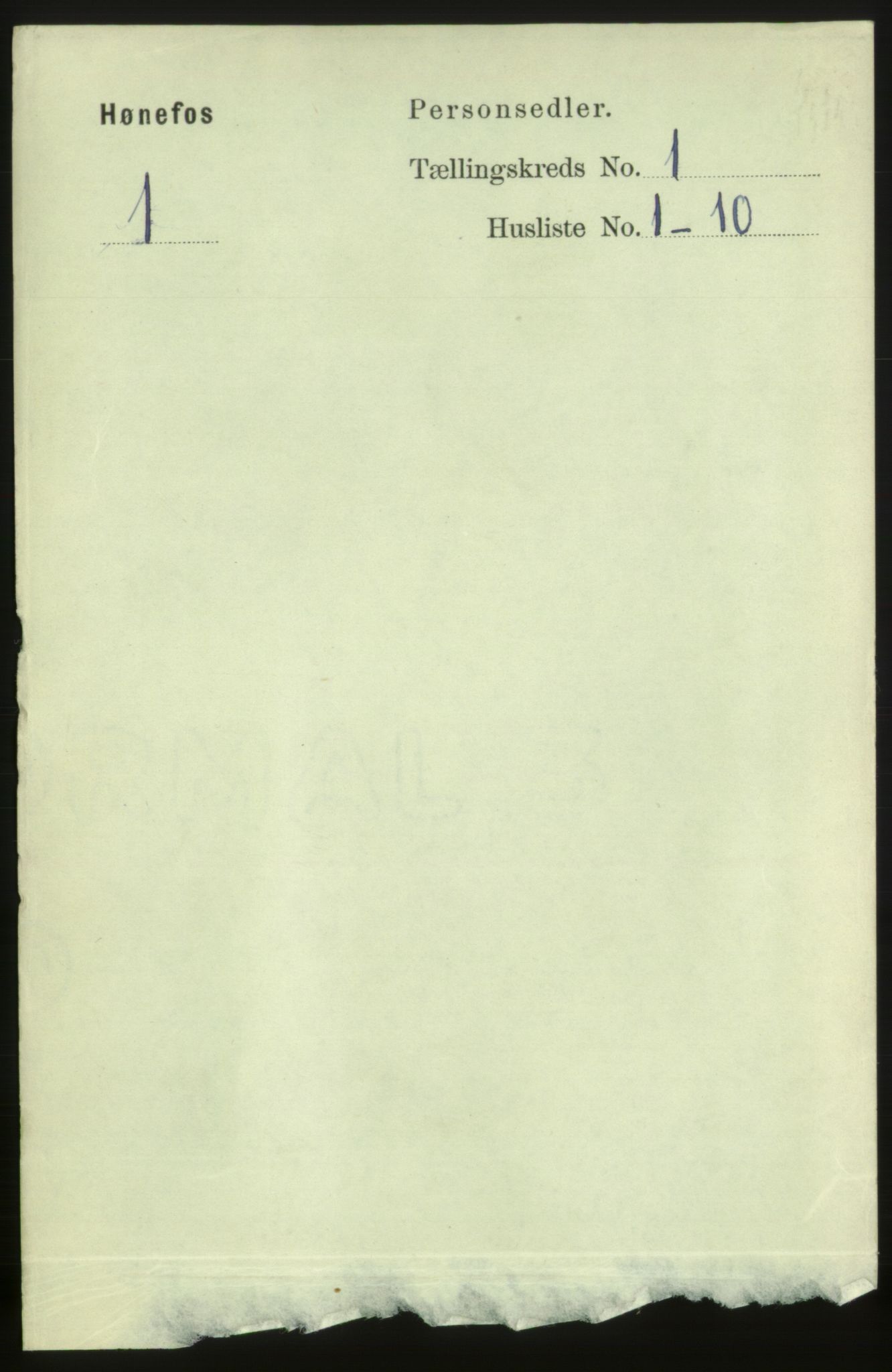 RA, 1891 census for 0601 Hønefoss, 1891, p. 407