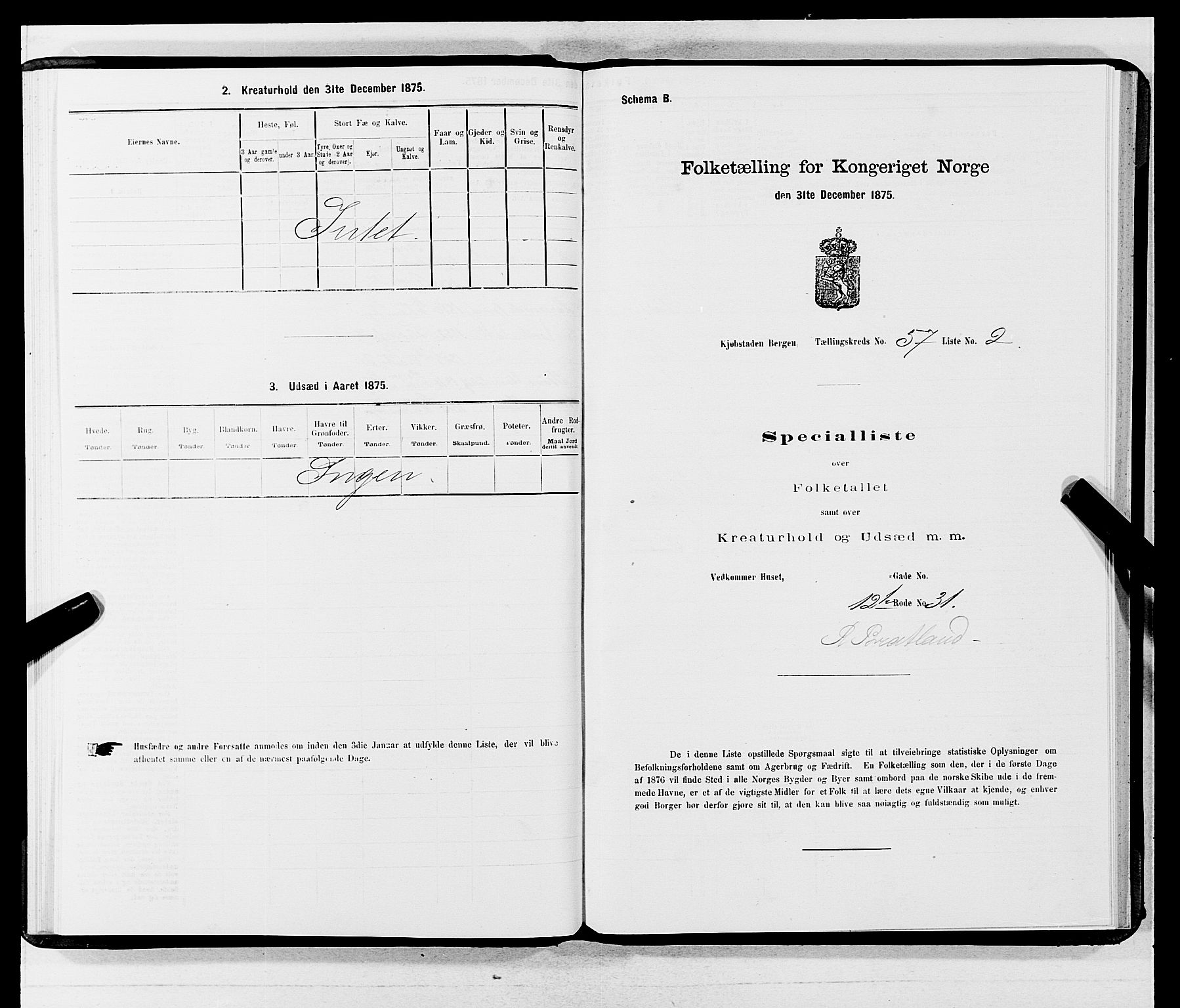 SAB, 1875 census for 1301 Bergen, 1875, p. 3010