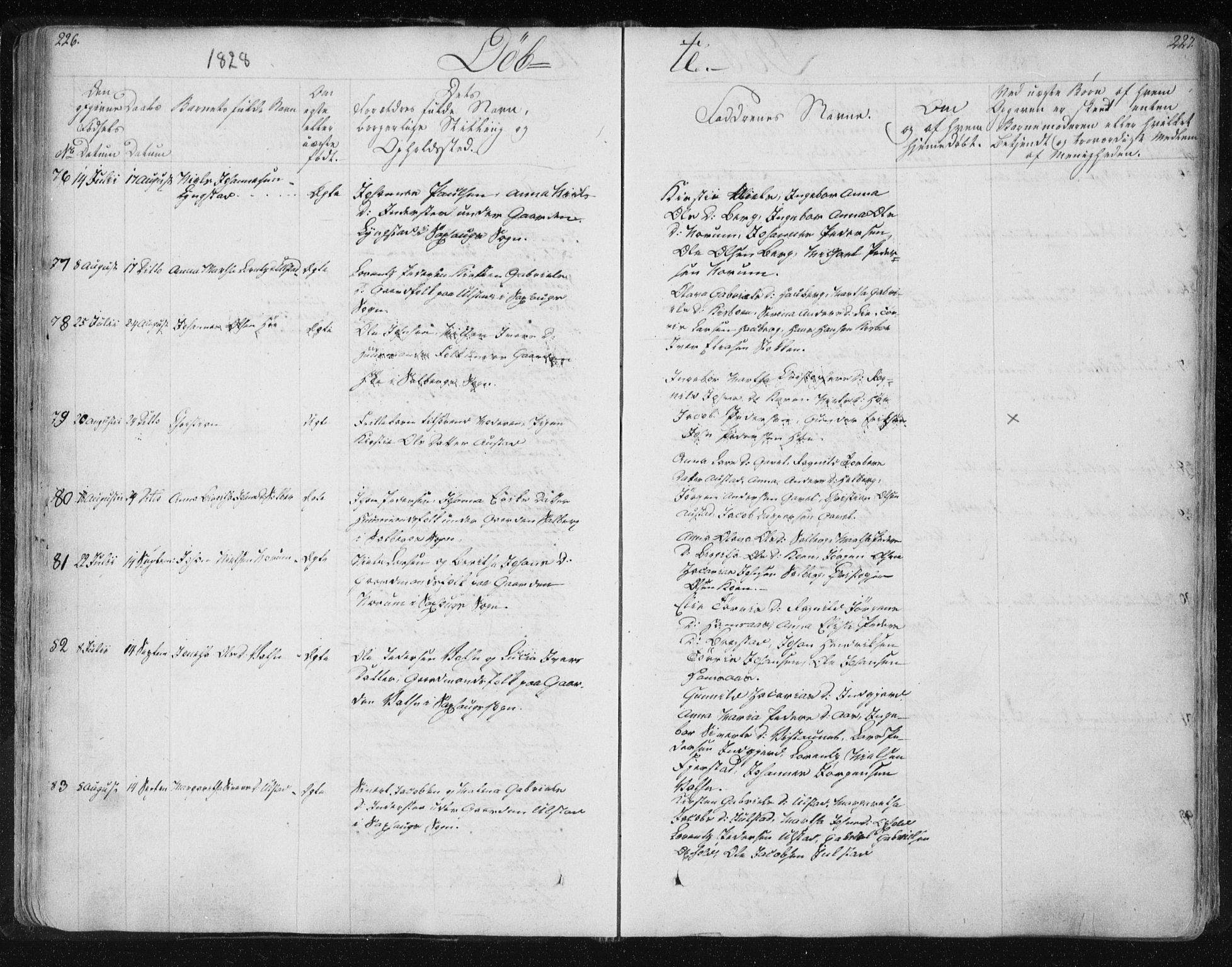 Ministerialprotokoller, klokkerbøker og fødselsregistre - Nord-Trøndelag, SAT/A-1458/730/L0276: Parish register (official) no. 730A05, 1822-1830, p. 226-227