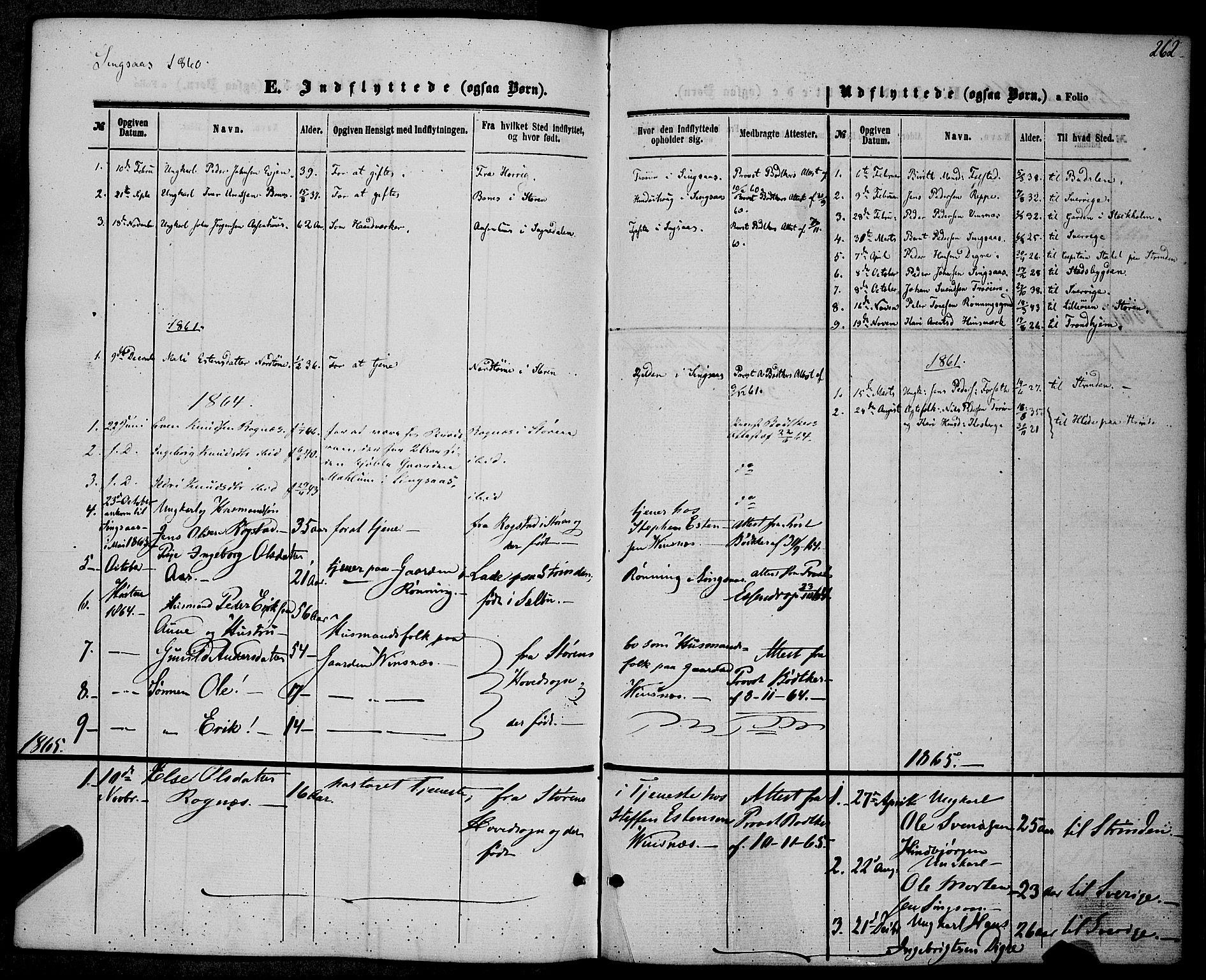 Ministerialprotokoller, klokkerbøker og fødselsregistre - Sør-Trøndelag, SAT/A-1456/685/L0967: Parish register (official) no. 685A07 /2, 1860-1869, p. 262