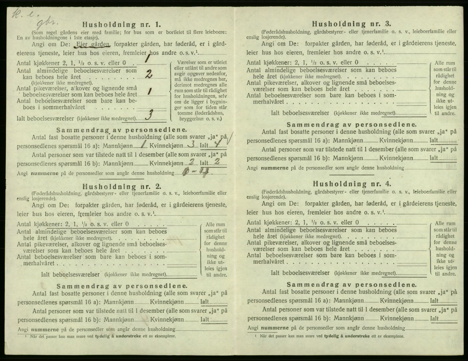 SAB, 1920 census for Fitjar, 1920, p. 415