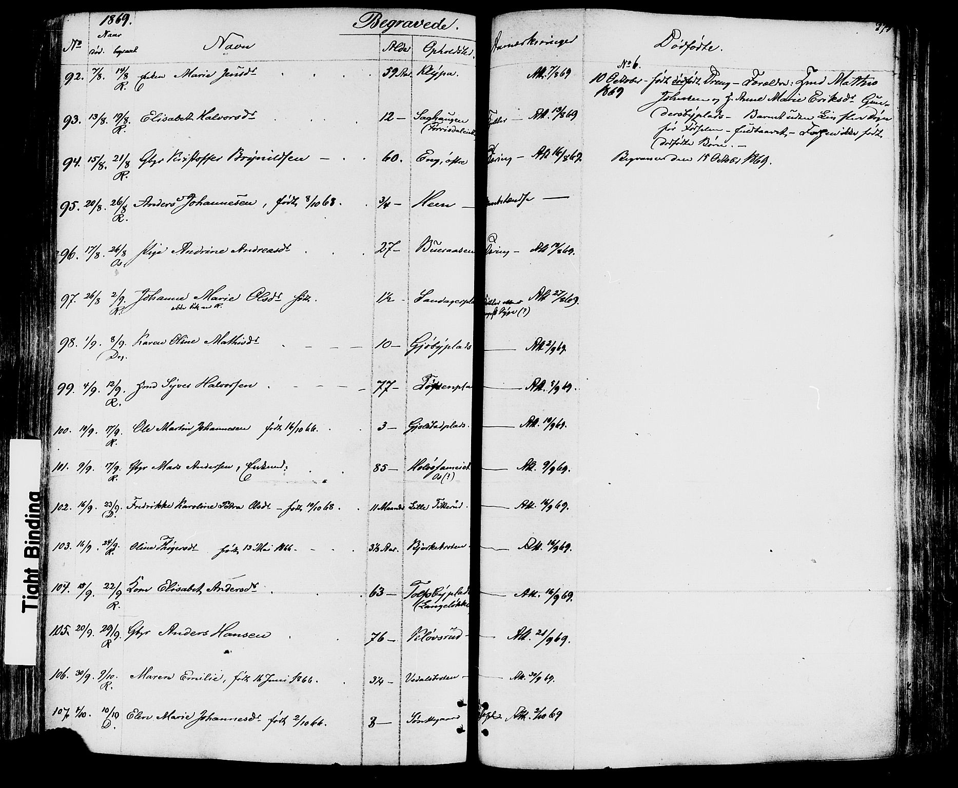 Rakkestad prestekontor Kirkebøker, AV/SAO-A-2008/F/Fa/L0011: Parish register (official) no. I 11, 1862-1877, p. 374