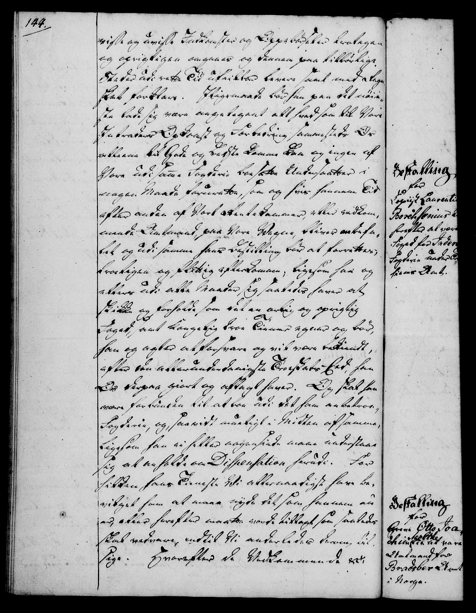 Rentekammeret, Kammerkanselliet, RA/EA-3111/G/Gg/Gge/L0006: Norsk bestallingsprotokoll med register (merket RK 53.30), 1773-1814, p. 144