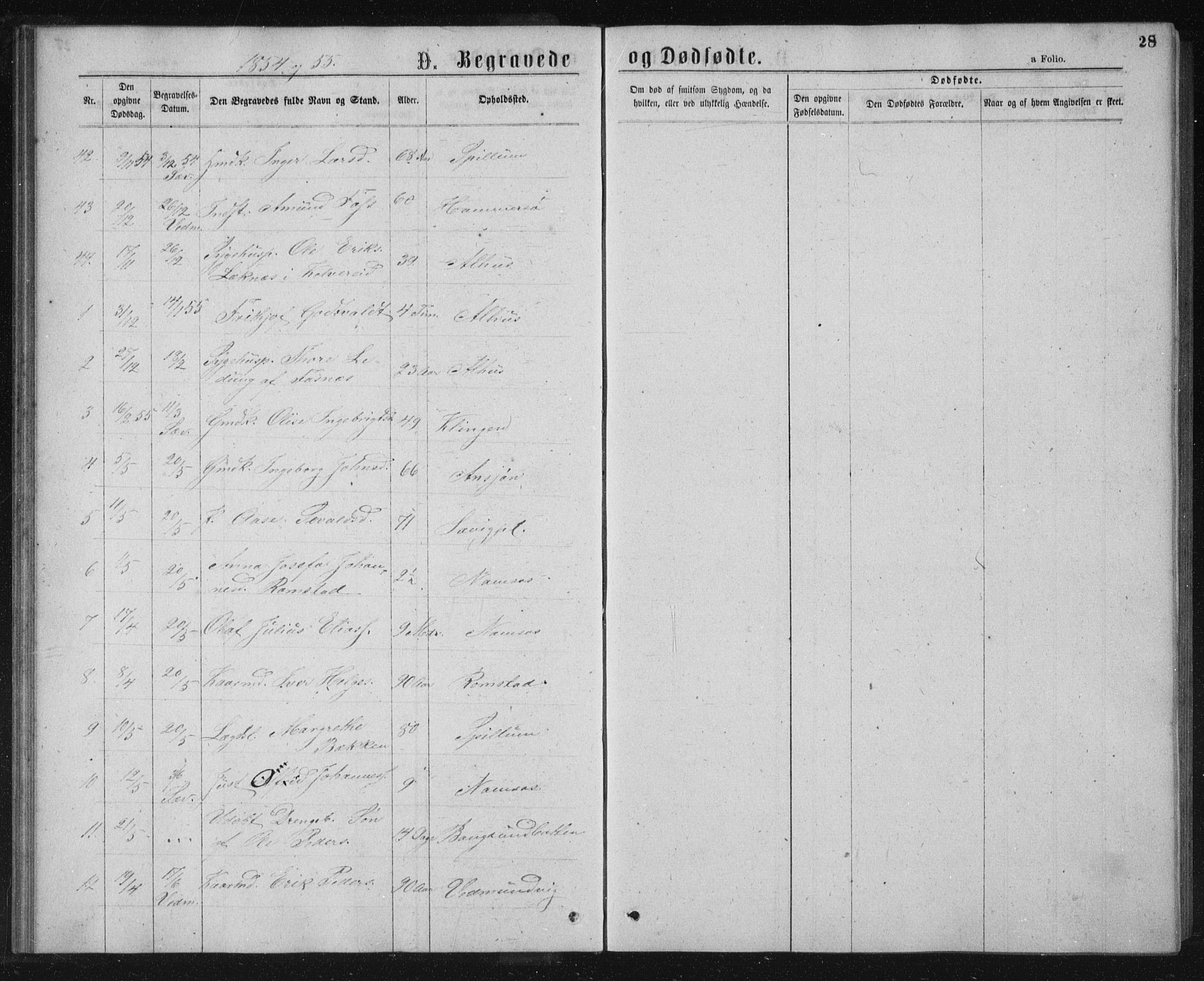 Ministerialprotokoller, klokkerbøker og fødselsregistre - Nord-Trøndelag, SAT/A-1458/768/L0569: Parish register (official) no. 768A04, 1836-1865, p. 28