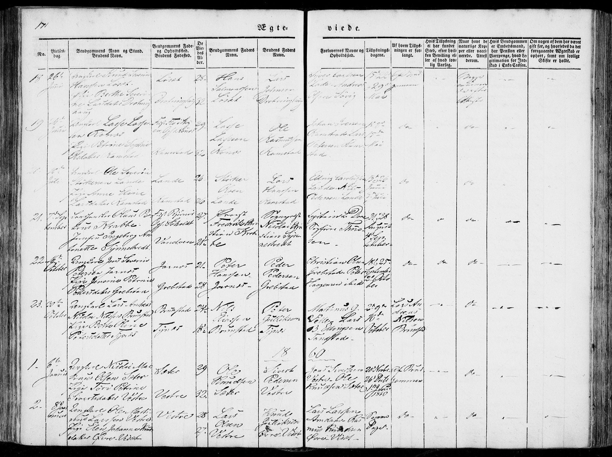 Ministerialprotokoller, klokkerbøker og fødselsregistre - Møre og Romsdal, SAT/A-1454/522/L0313: Parish register (official) no. 522A08, 1852-1862, p. 171