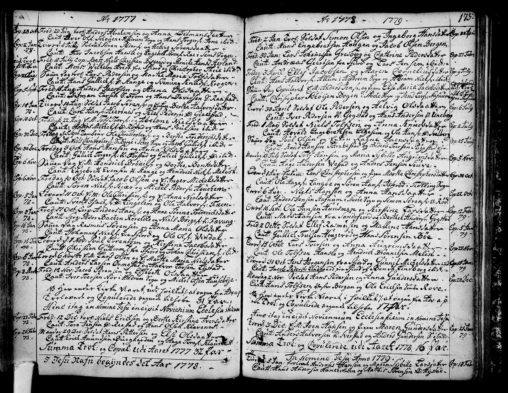 Sandar kirkebøker, AV/SAKO-A-243/F/Fa/L0002: Parish register (official) no. 2, 1733-1788, p. 173