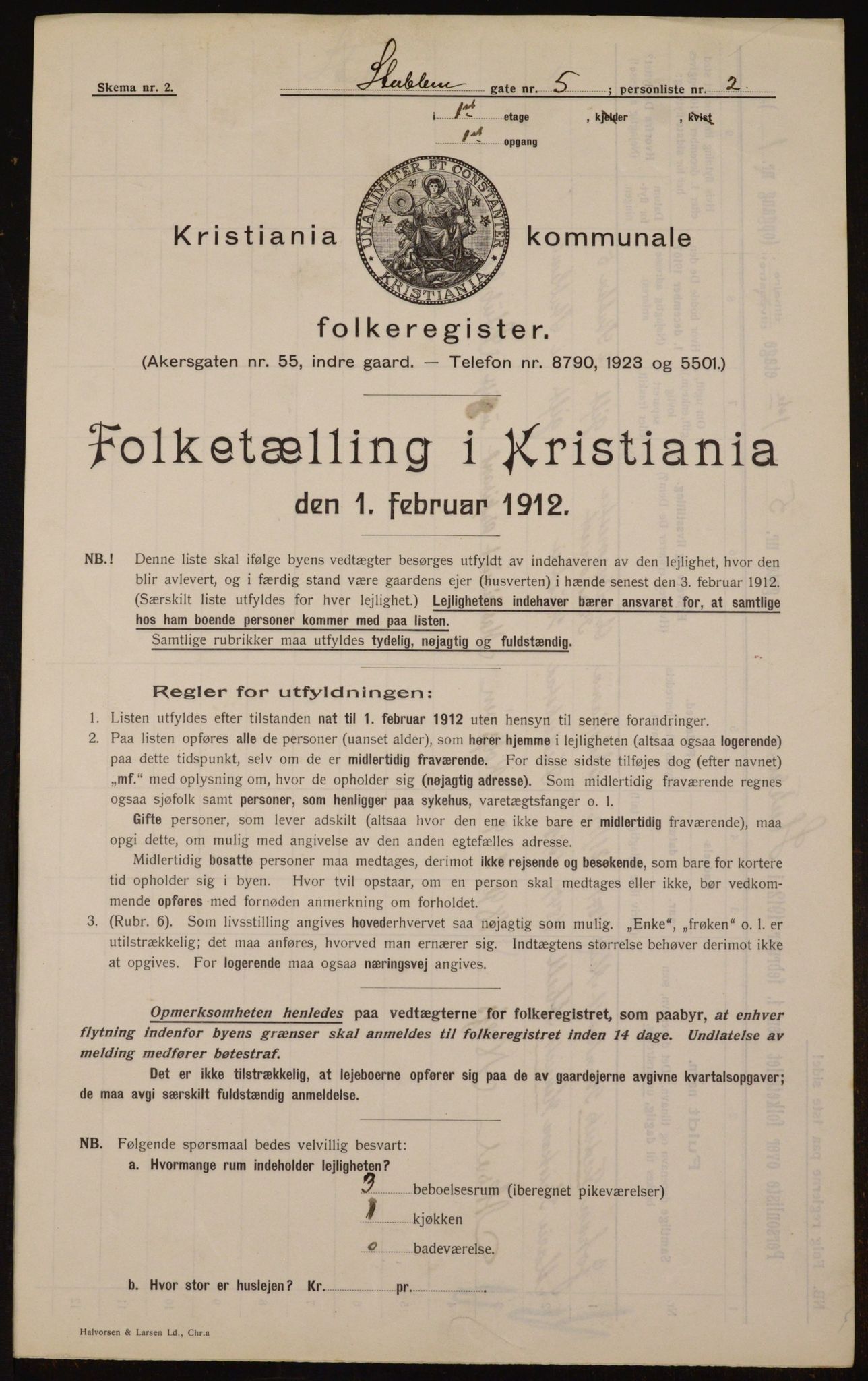 OBA, Municipal Census 1912 for Kristiania, 1912, p. 104524