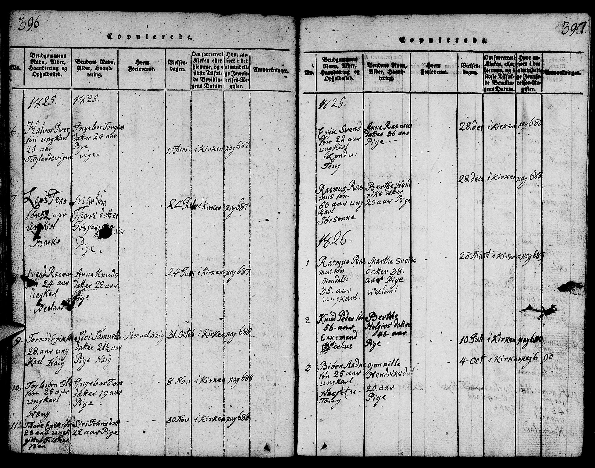 Strand sokneprestkontor, SAST/A-101828/H/Ha/Hab/L0001: Parish register (copy) no. B 1, 1816-1854, p. 396-397
