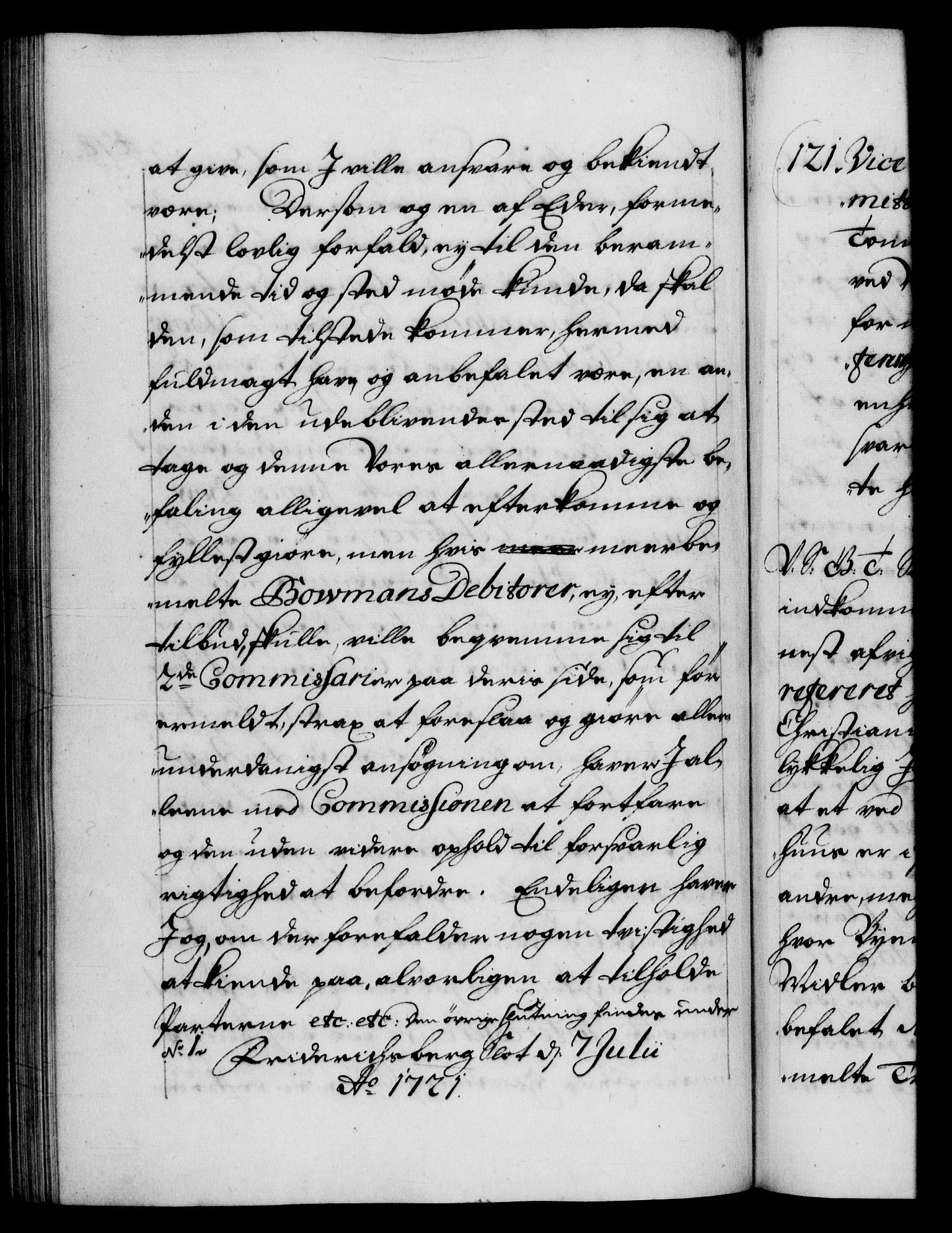 Danske Kanselli 1572-1799, AV/RA-EA-3023/F/Fc/Fca/Fcab/L0021: Norske tegnelser, 1719-1721, p. 478b