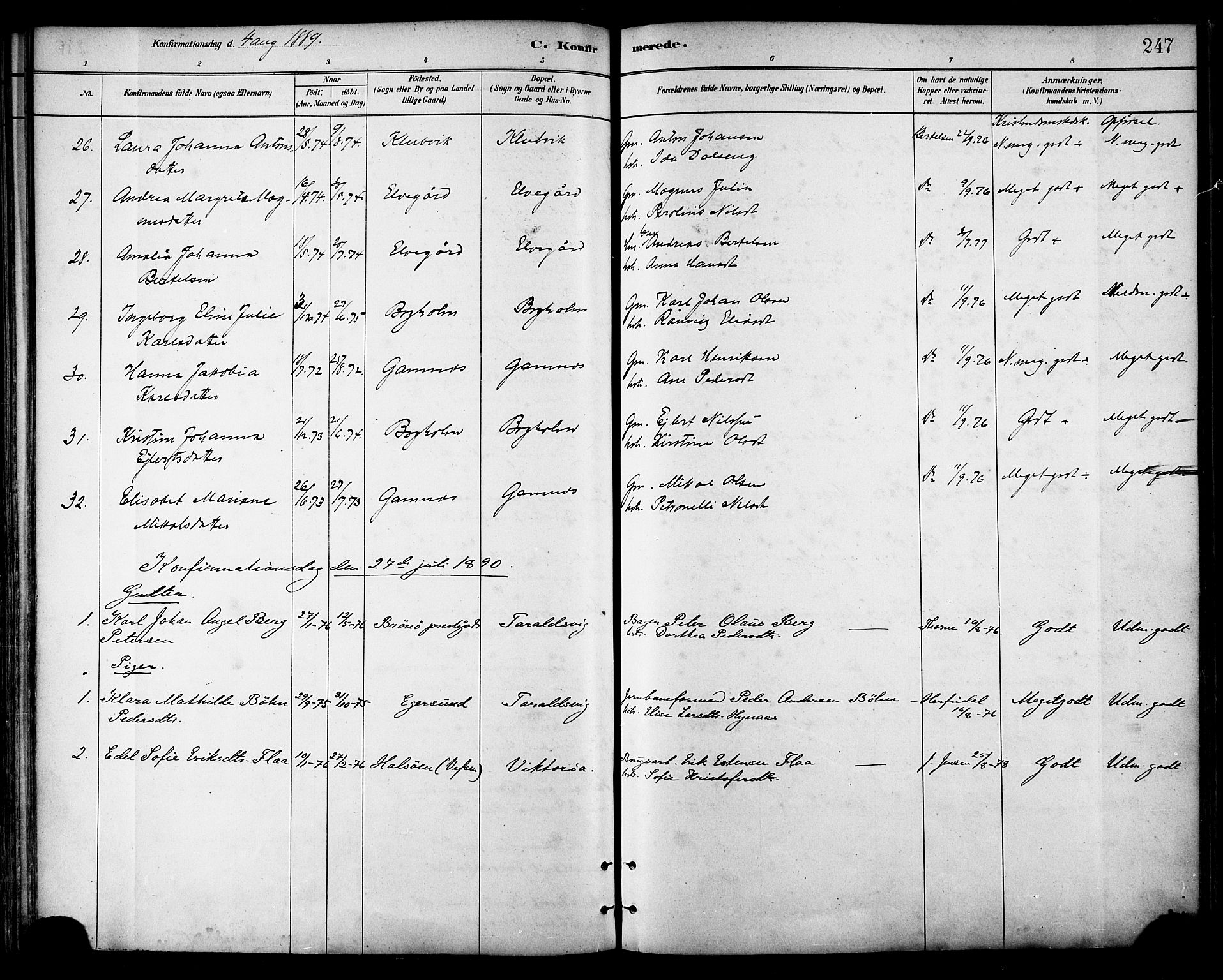 Ministerialprotokoller, klokkerbøker og fødselsregistre - Nordland, SAT/A-1459/866/L0938: Parish register (official) no. 866A01, 1879-1893, p. 247