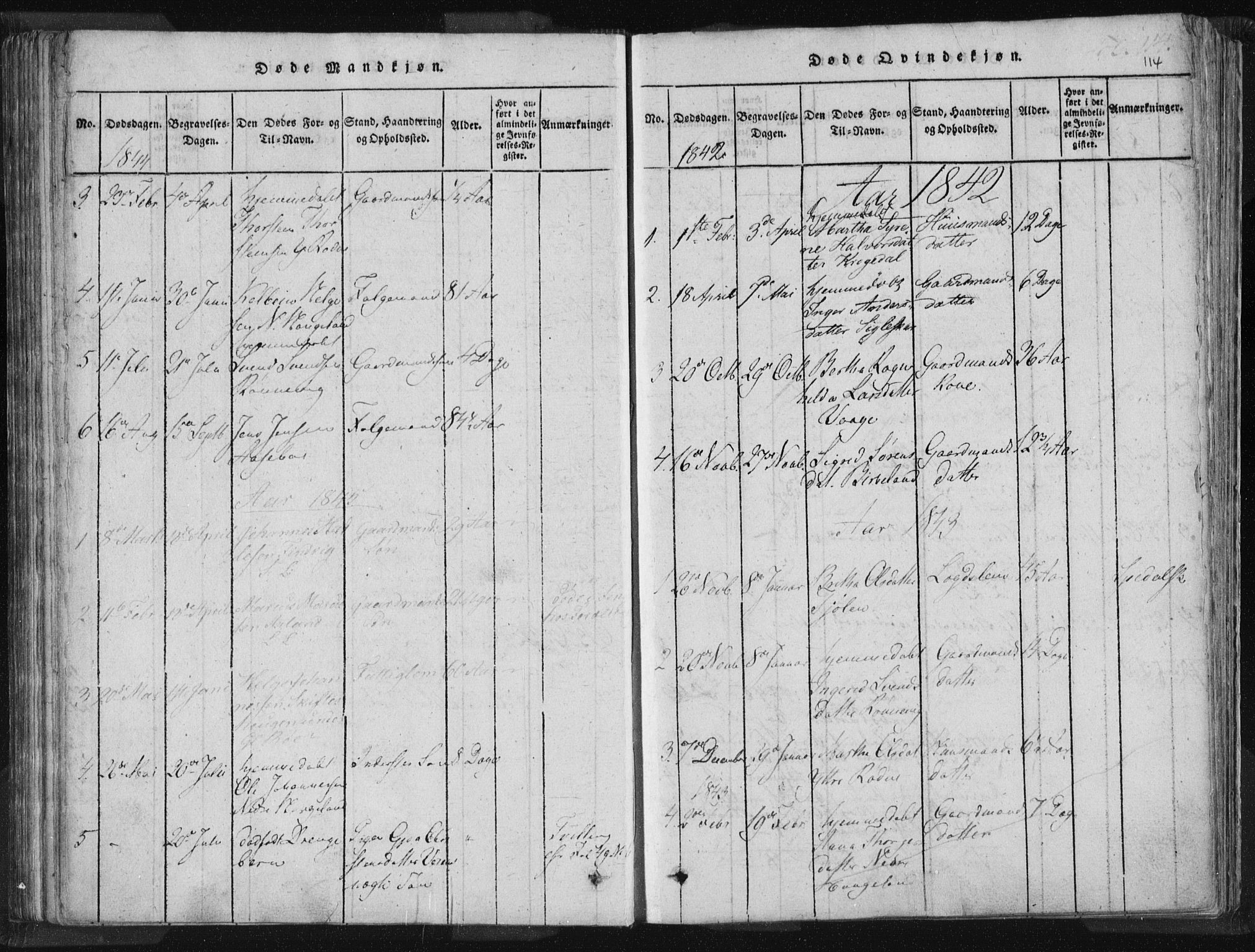 Vikedal sokneprestkontor, AV/SAST-A-101840/01/IV: Parish register (official) no. A 5, 1817-1850, p. 114