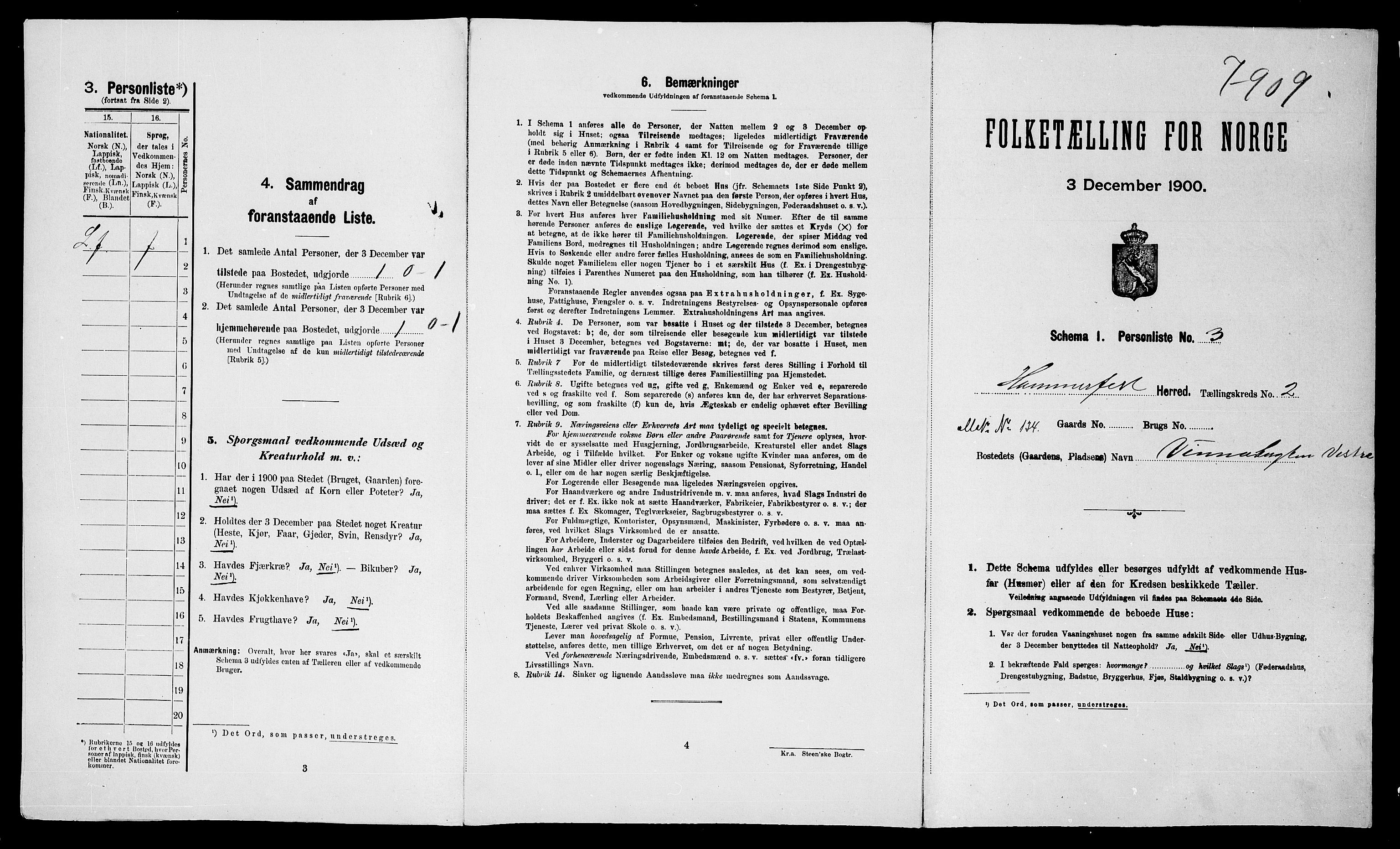 SATØ, 1900 census for Hammerfest, 1900, p. 125