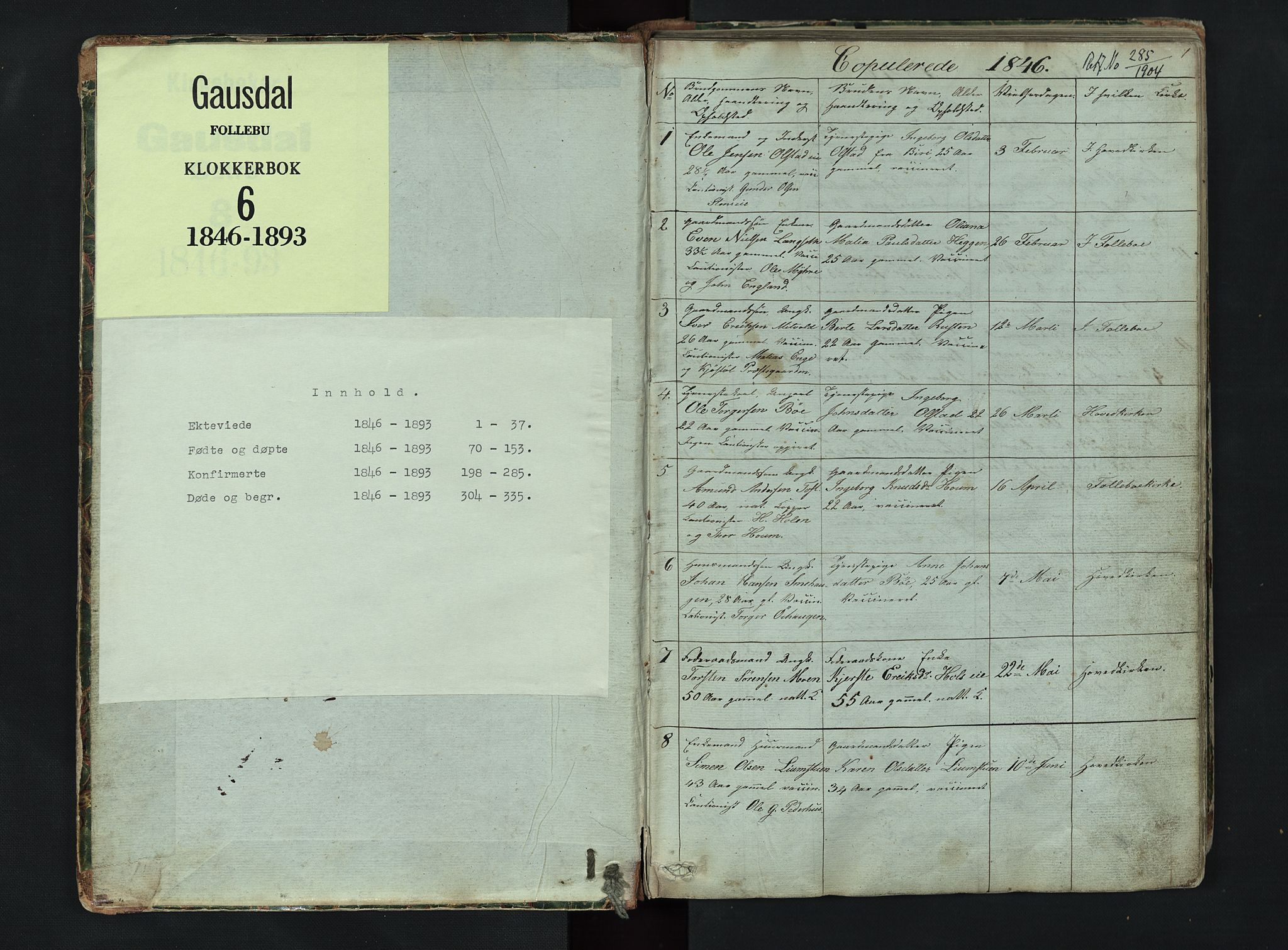 Gausdal prestekontor, SAH/PREST-090/H/Ha/Hab/L0006: Parish register (copy) no. 6, 1846-1893