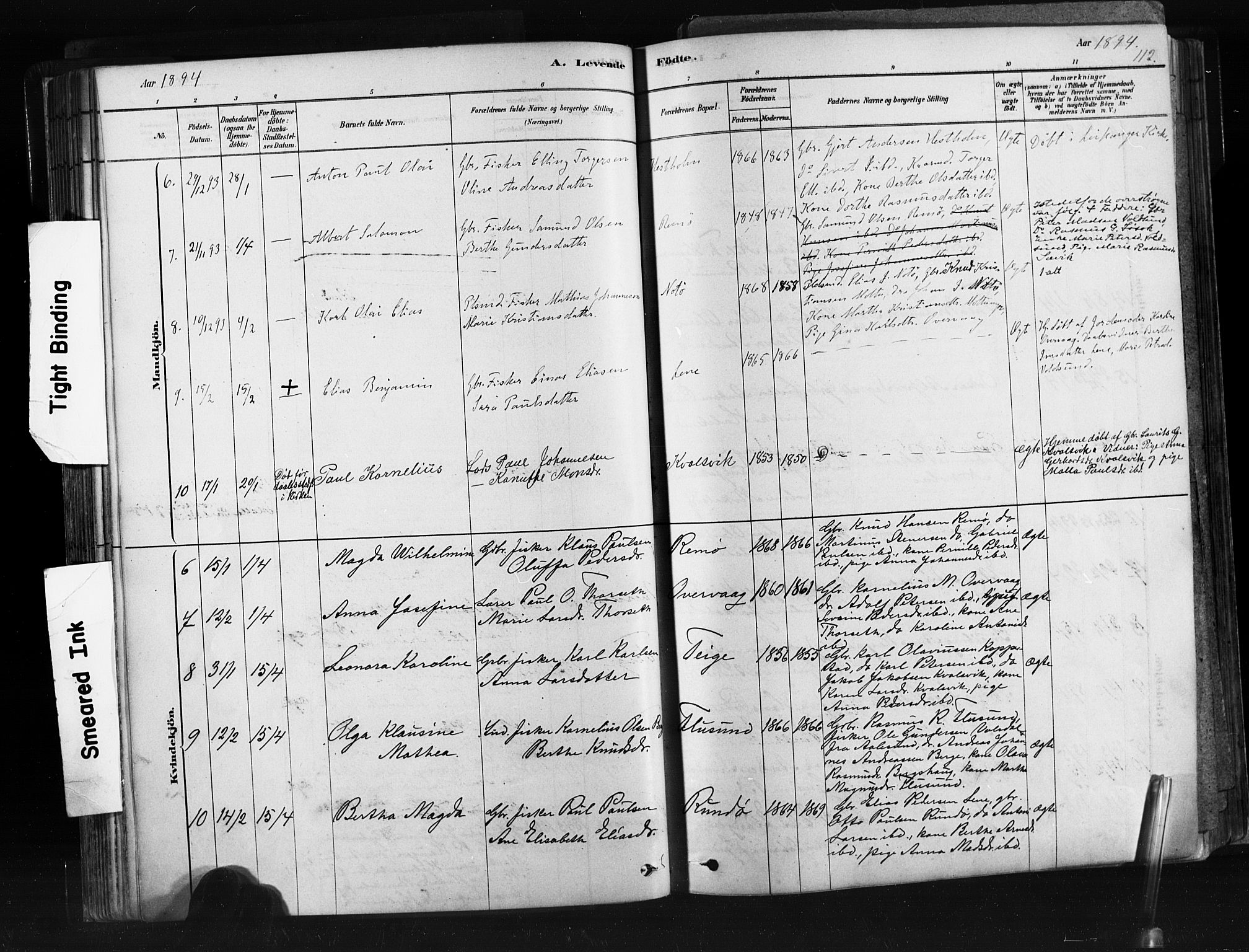 Ministerialprotokoller, klokkerbøker og fødselsregistre - Møre og Romsdal, AV/SAT-A-1454/507/L0073: Parish register (official) no. 507A08, 1878-1904, p. 112