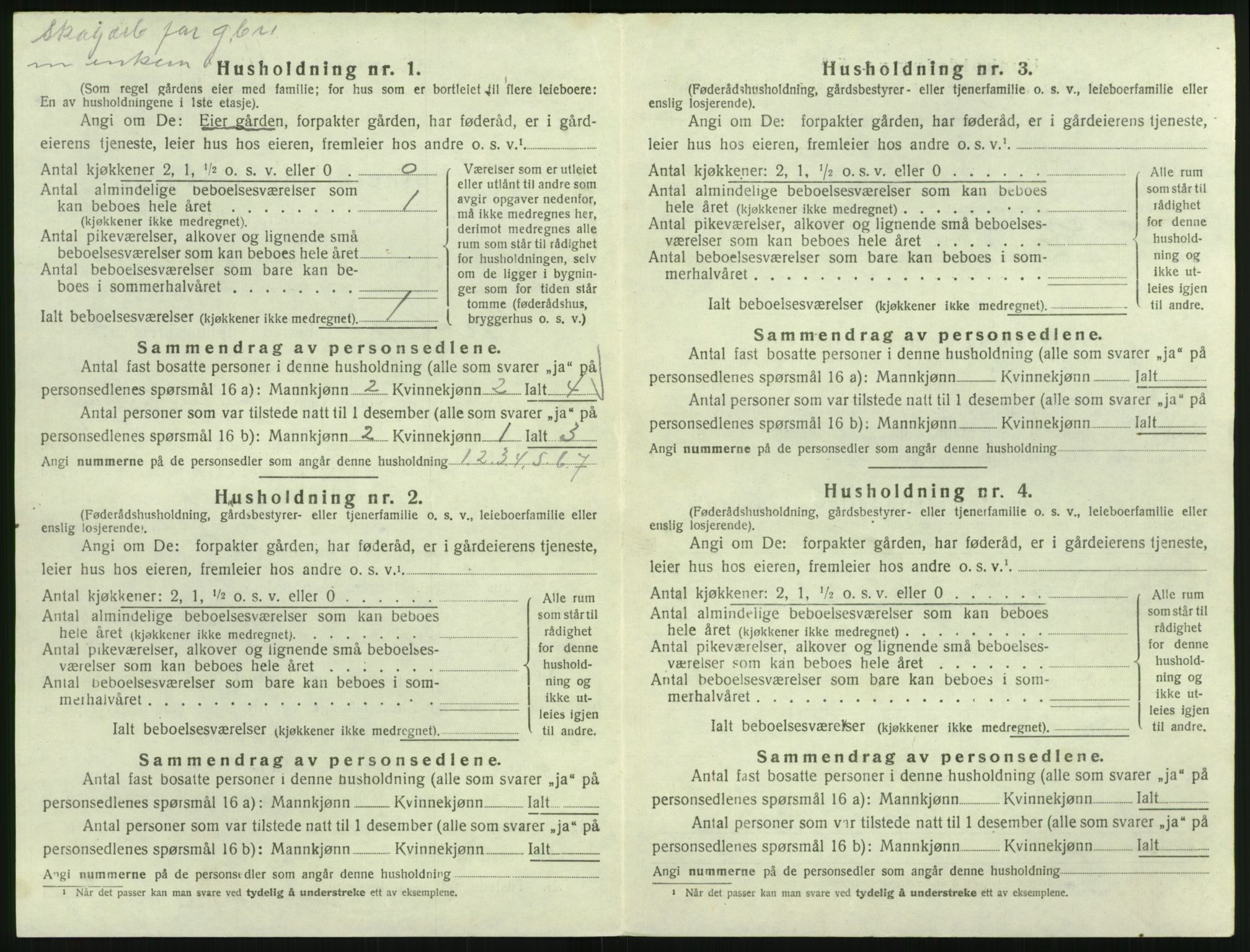 SAK, 1920 census for Froland, 1920, p. 836