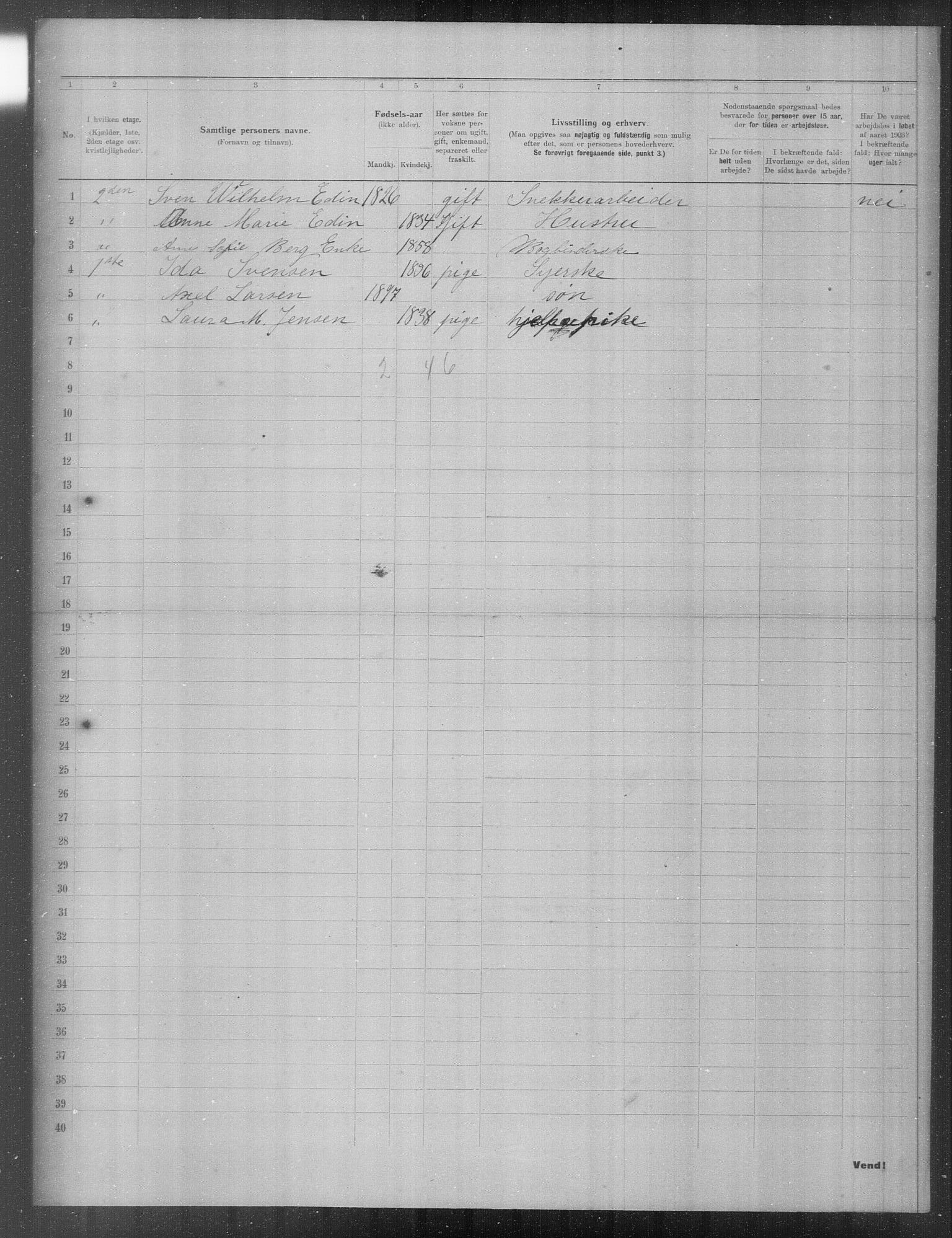 OBA, Municipal Census 1903 for Kristiania, 1903, p. 20659