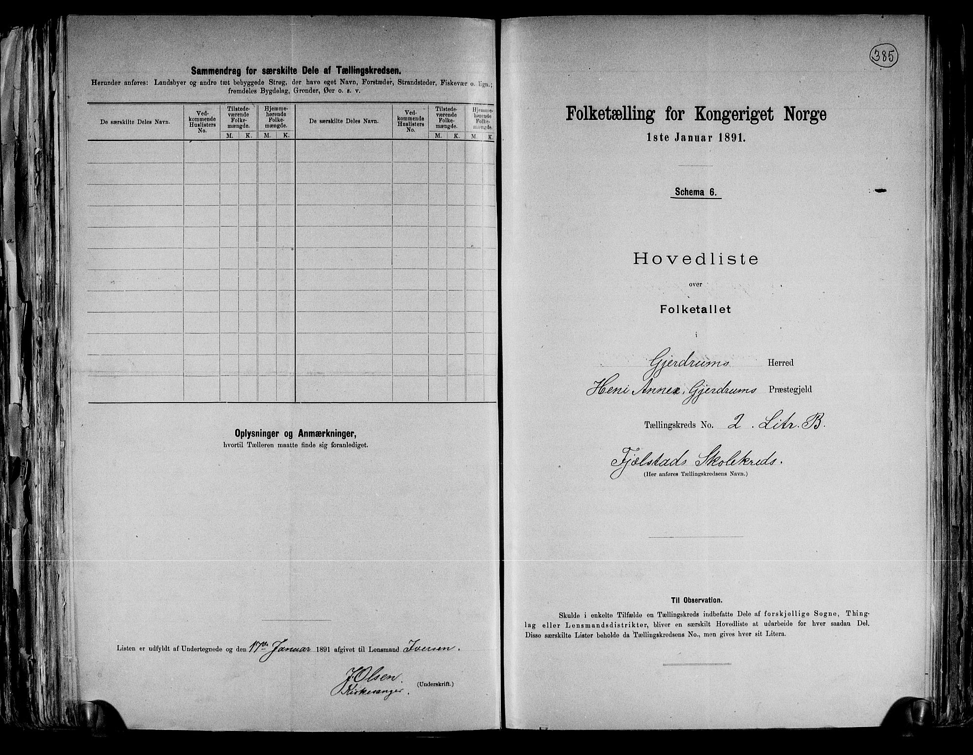 RA, 1891 census for 0234 Gjerdrum, 1891, p. 8