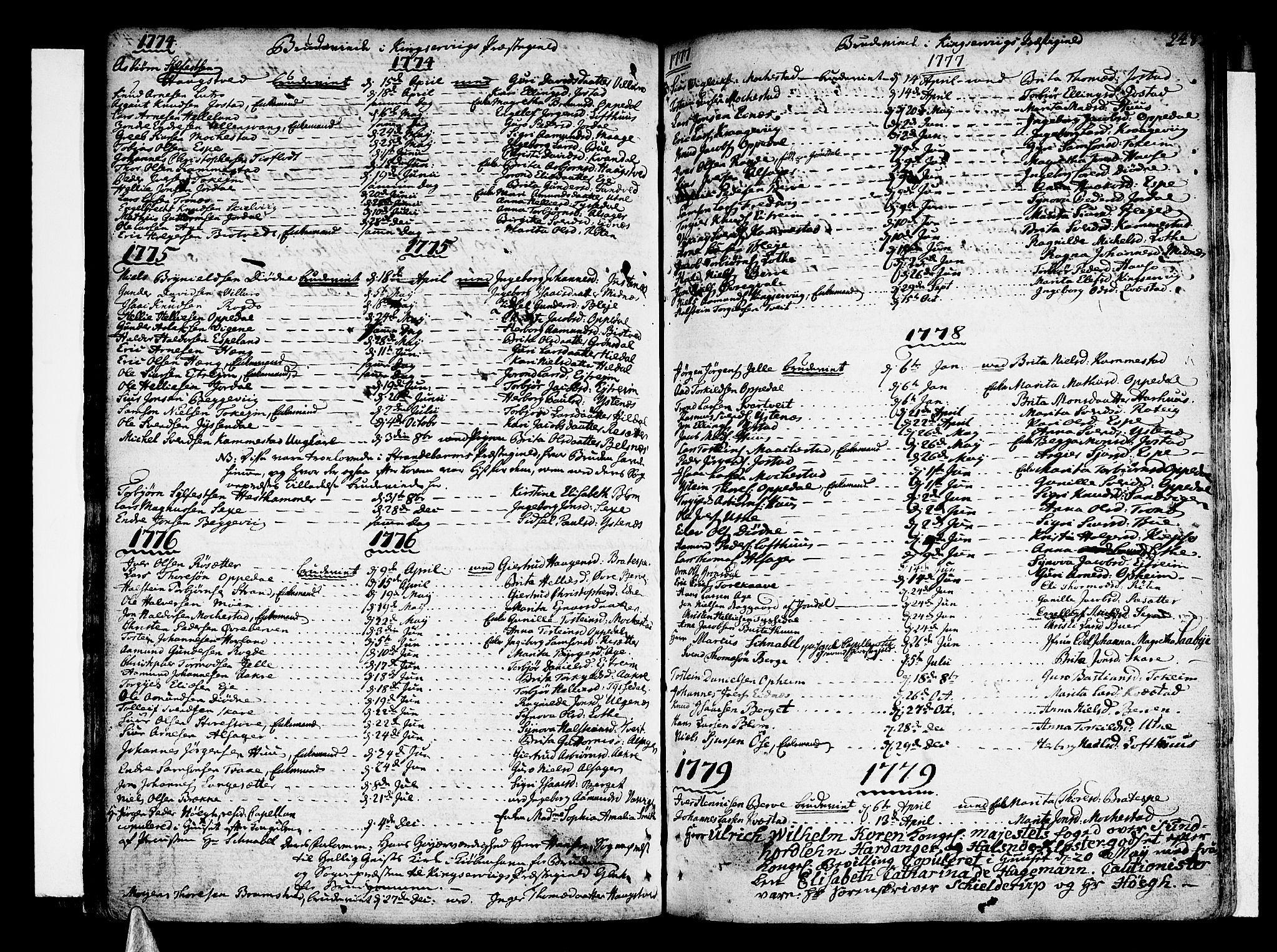 Ullensvang sokneprestembete, SAB/A-78701/H/Haa: Parish register (official) no. A 6 /1, 1758-1788, p. 248