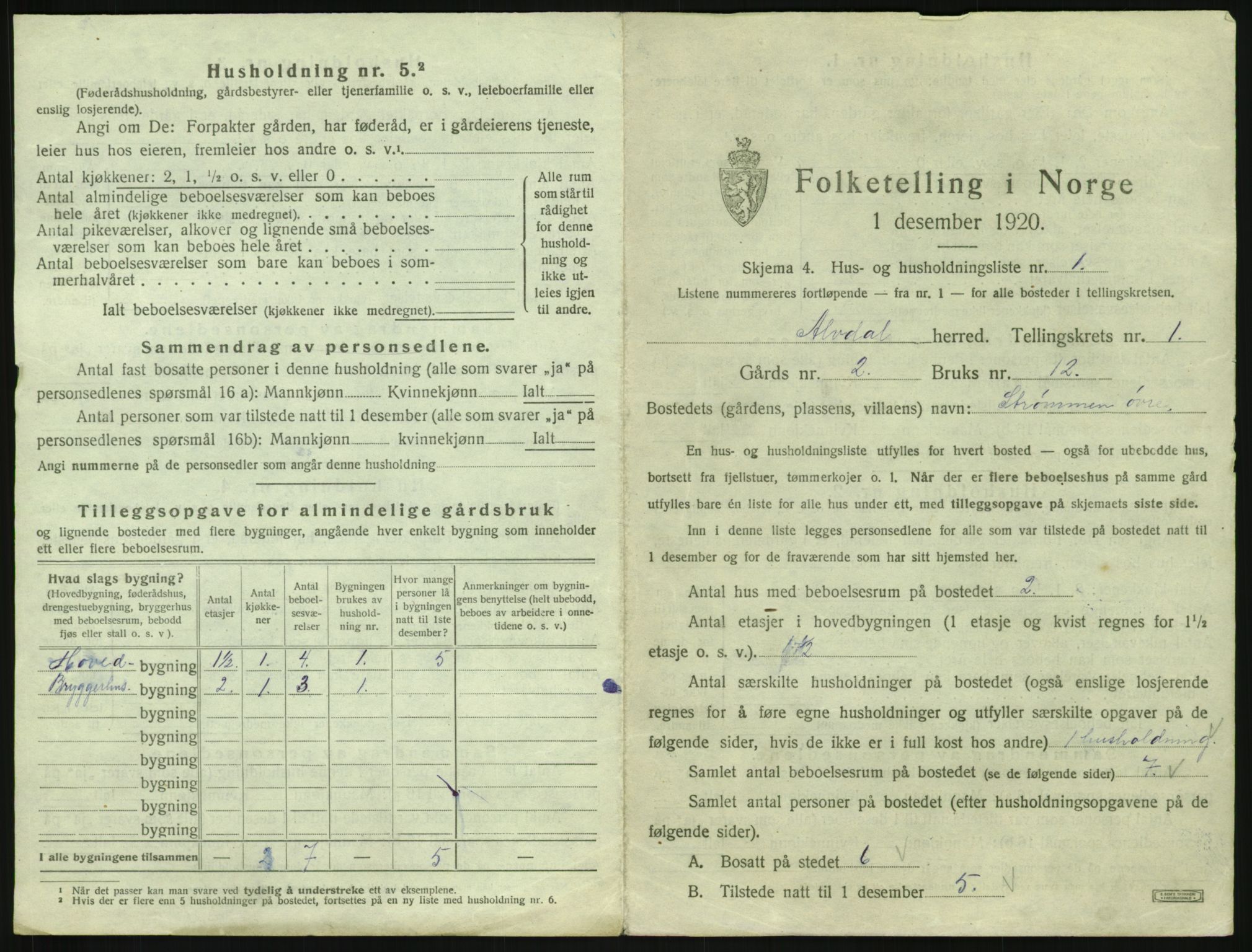 SAH, 1920 census for Alvdal, 1920, p. 48