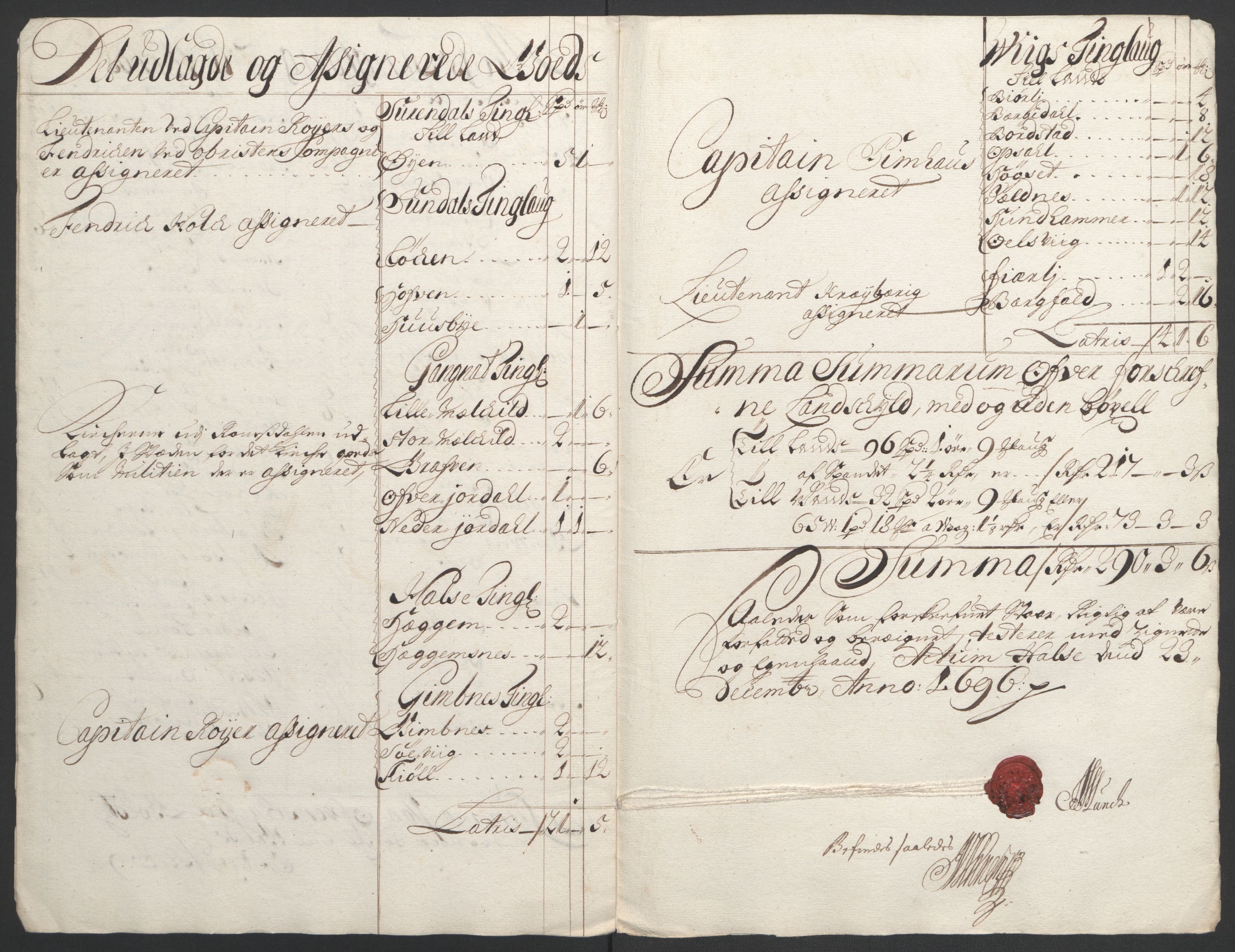 Rentekammeret inntil 1814, Reviderte regnskaper, Fogderegnskap, RA/EA-4092/R56/L3736: Fogderegnskap Nordmøre, 1694-1696, p. 432