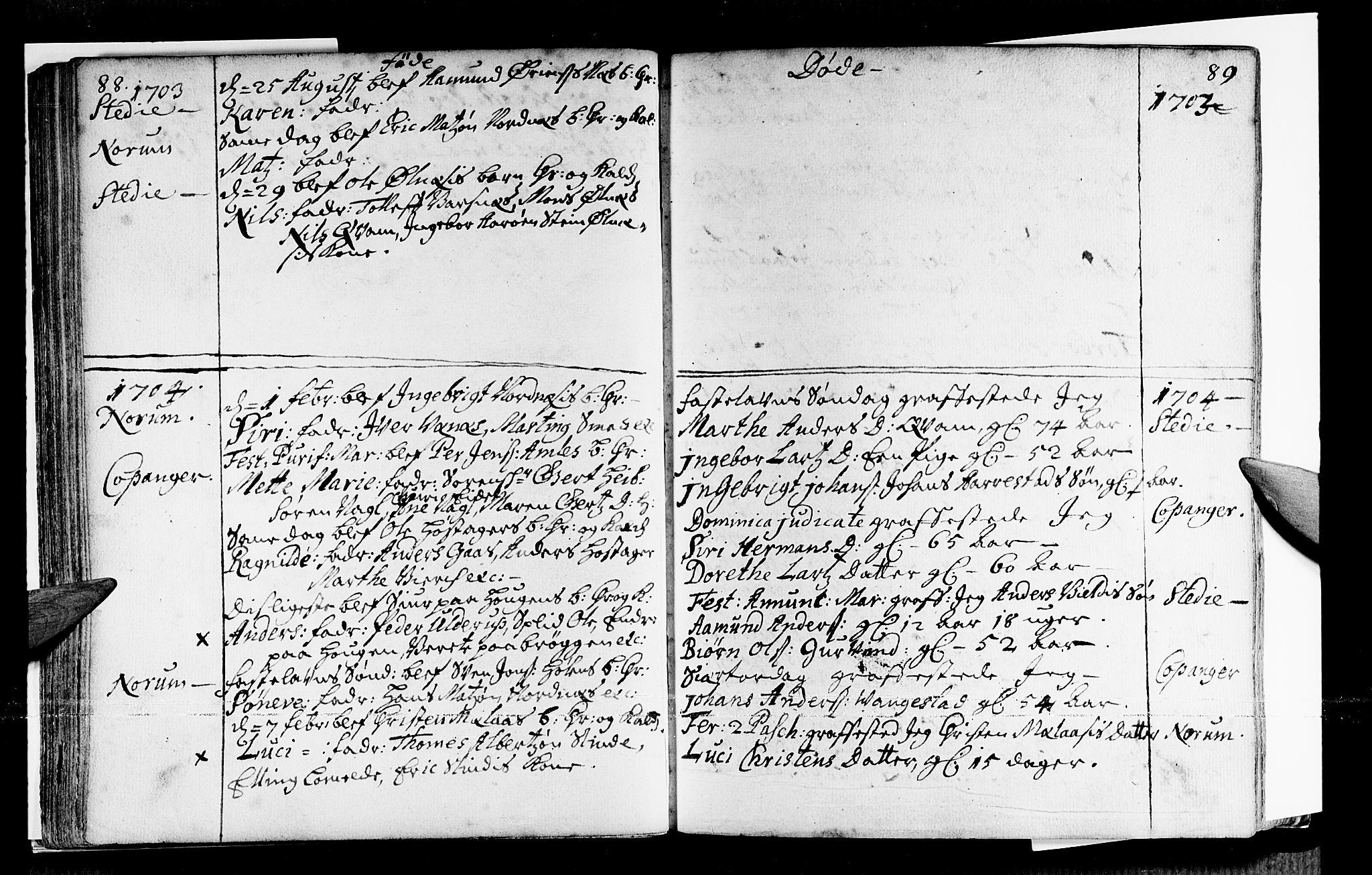 Sogndal sokneprestembete, SAB/A-81301/H/Haa/Haaa/L0001: Parish register (official) no. A 1, 1689-1713, p. 88-89
